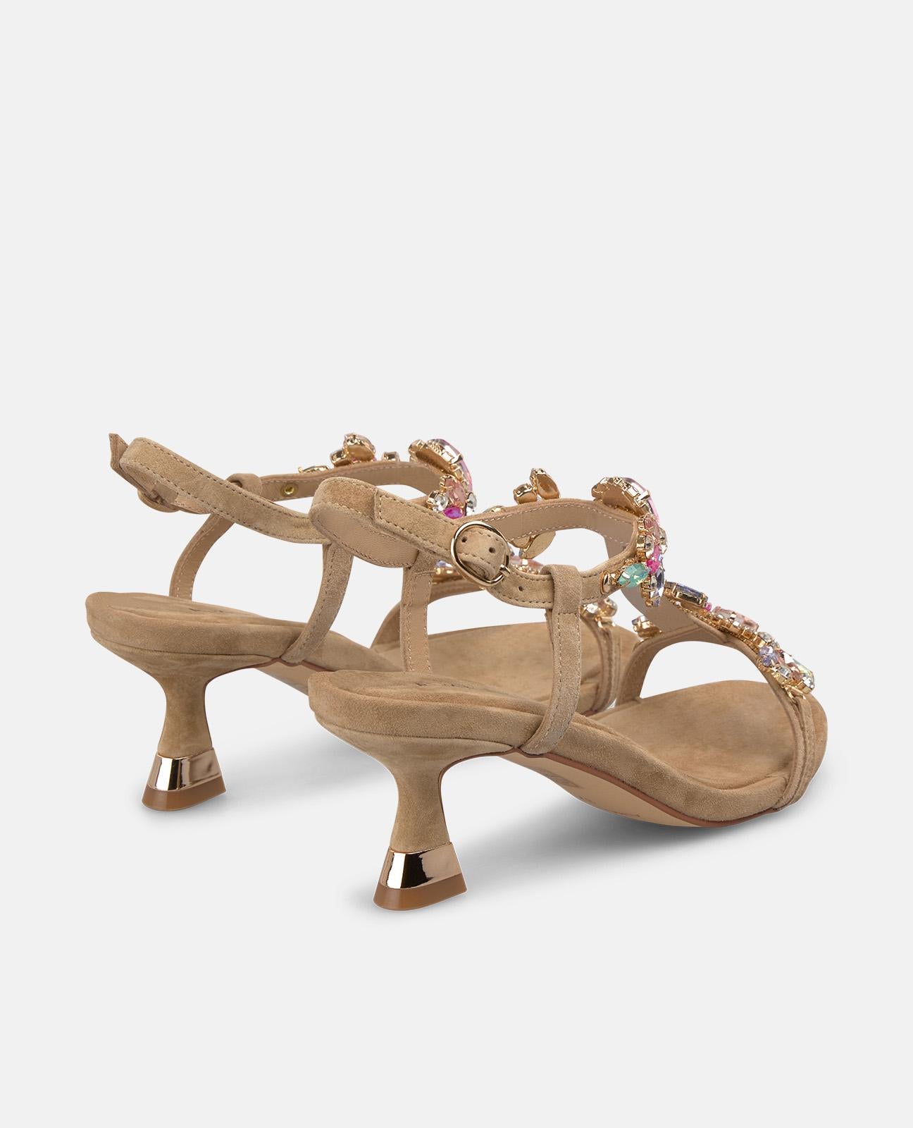 SANDALS WITH A CENTRAL STRAP AND Rhinestones