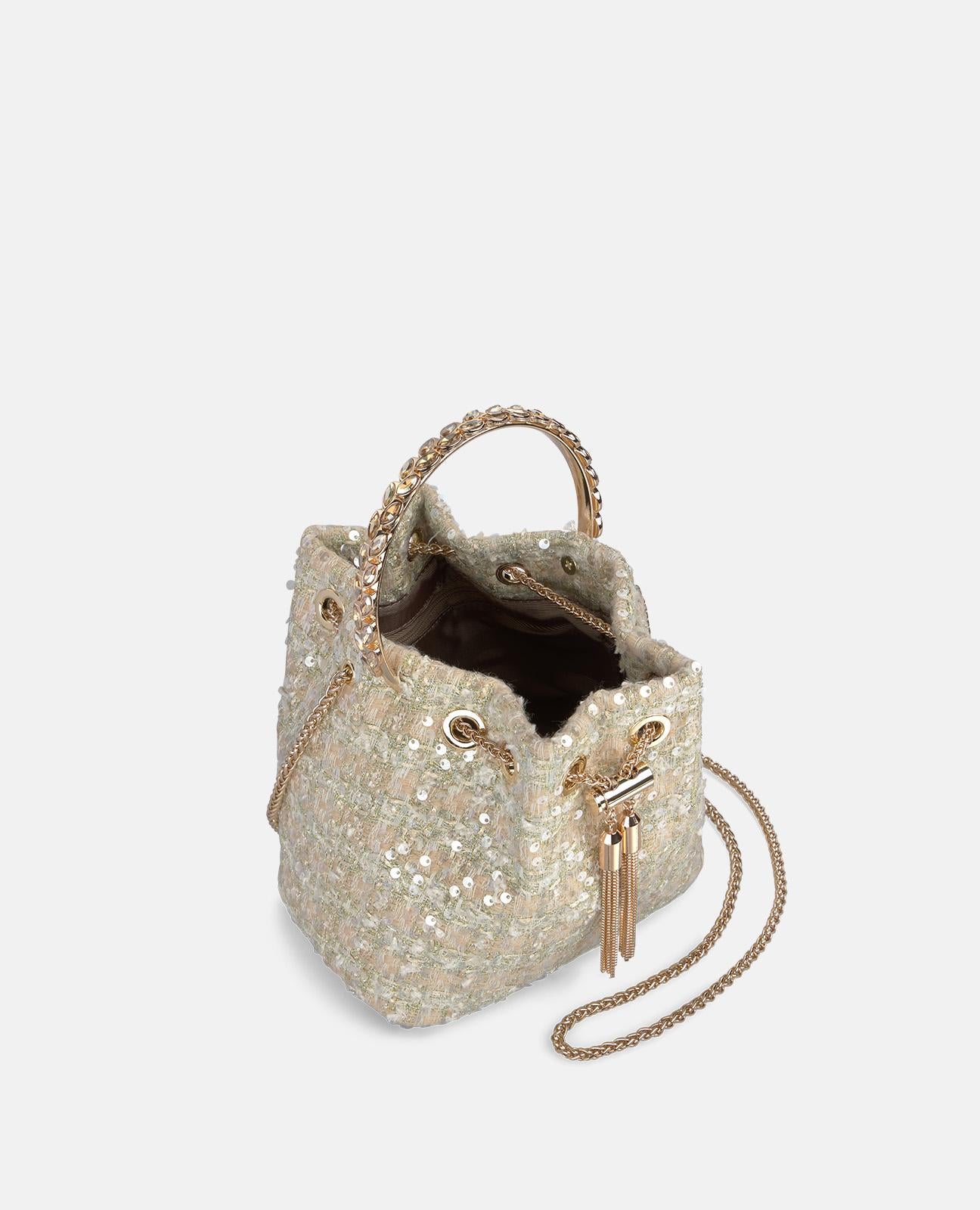 SAC À MAIN AVEC POIGNÉE EN STRASS