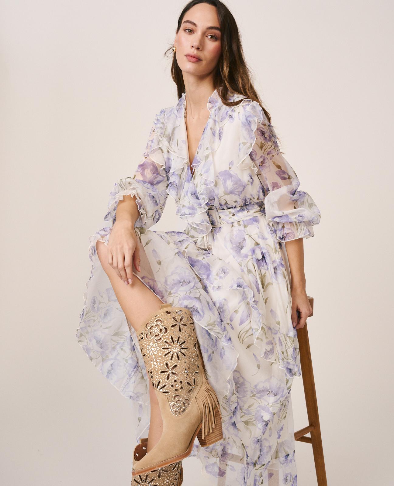 VESTIDO MIDI VOLANTES