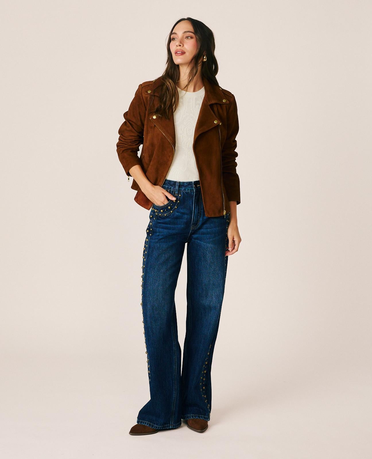 CHAQUETA BIKER DE ANTE