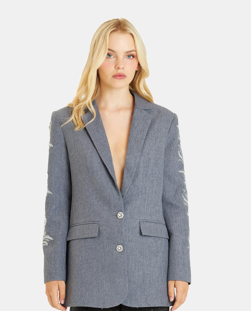 BLAZER WITH EMBROIDERED SLEEVES