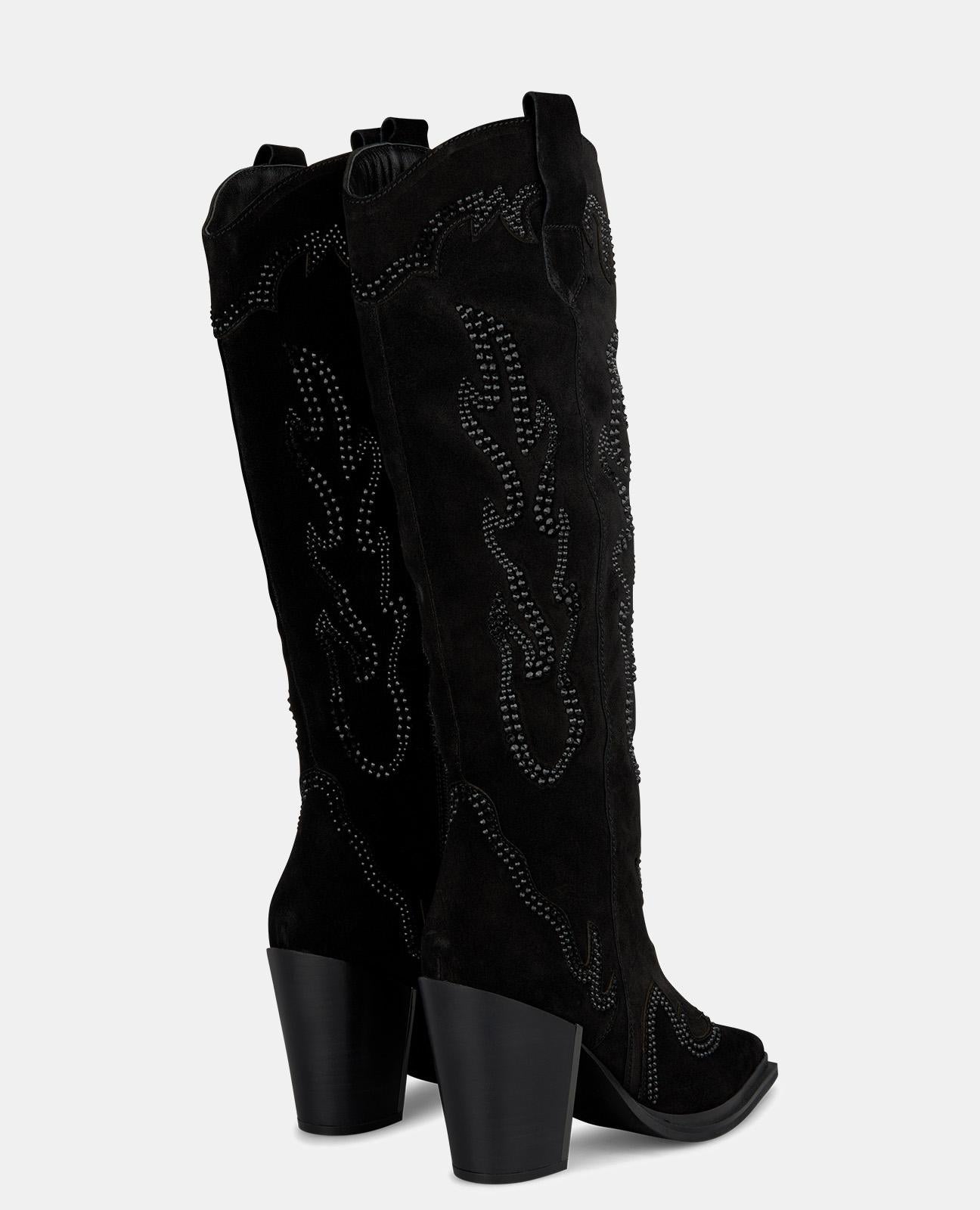 BOTA DE TORNOZELO COM BICO PONTIAGUDO E SALTO BRILHANTE