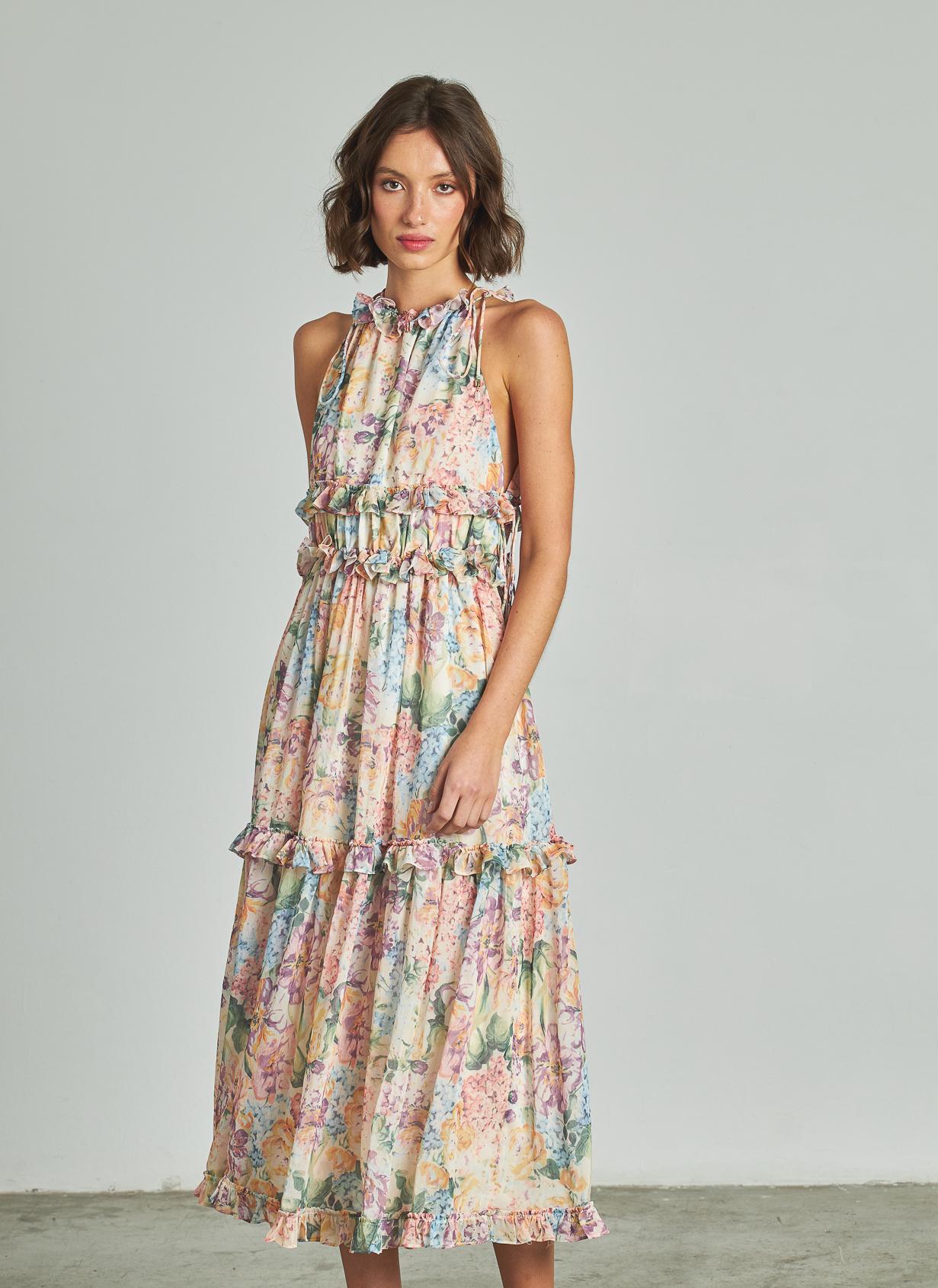 HALTER NECK MIDI DRESS