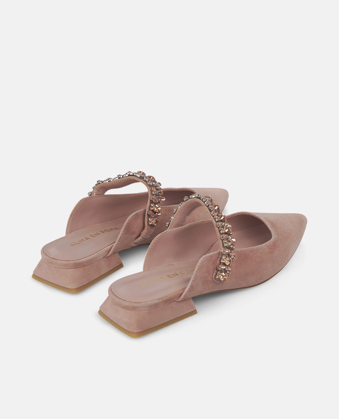 HEELED SHOE WITH RHINESTONES STRAP