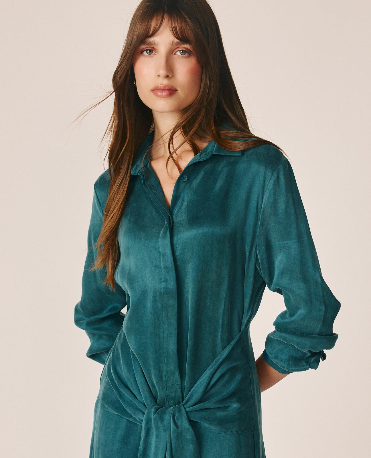 VESTIDO MIDI CAMISERO EN LYOCELL