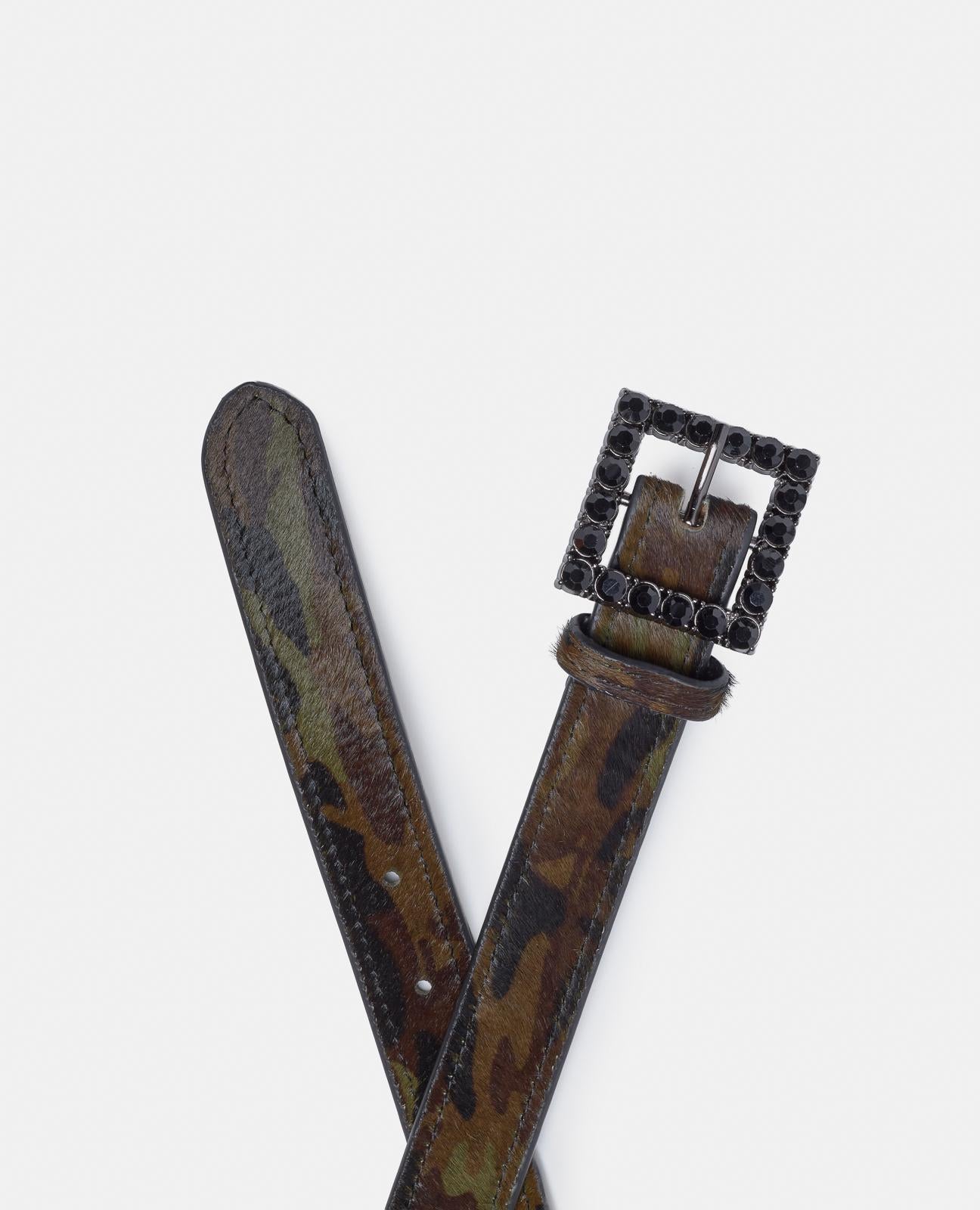 BUCKLE BELT WITH RHINESTONES