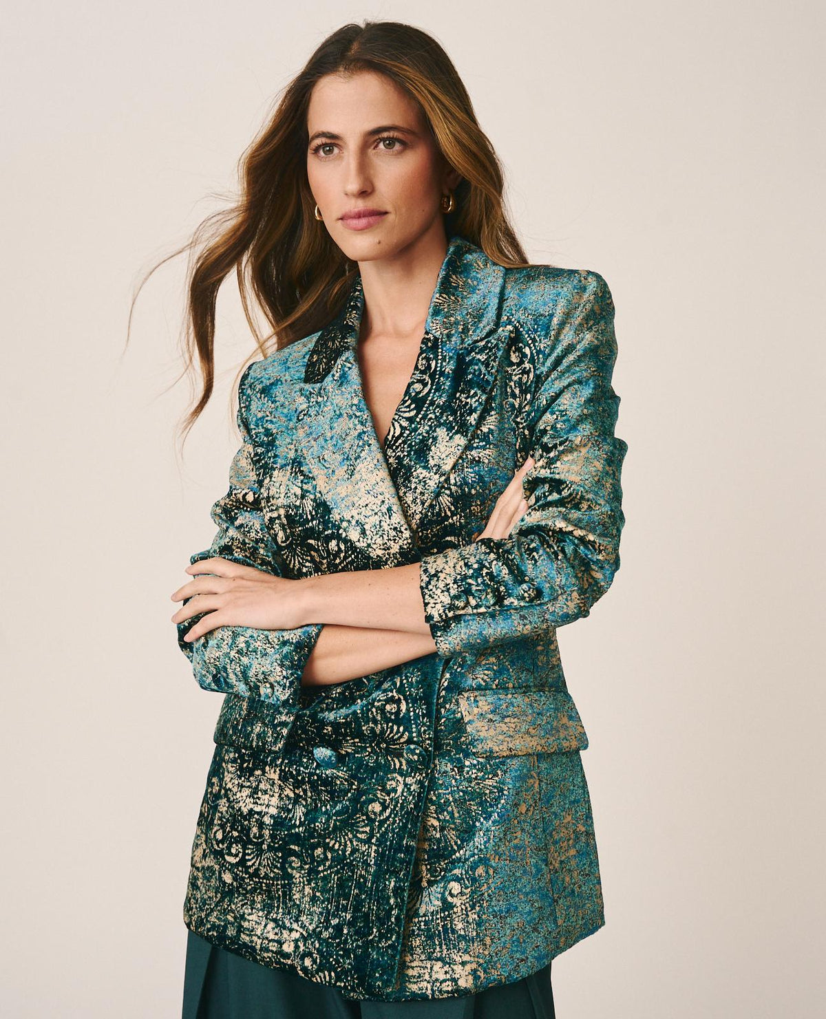 BLAZER TERCIOPELO ESTAMPADO