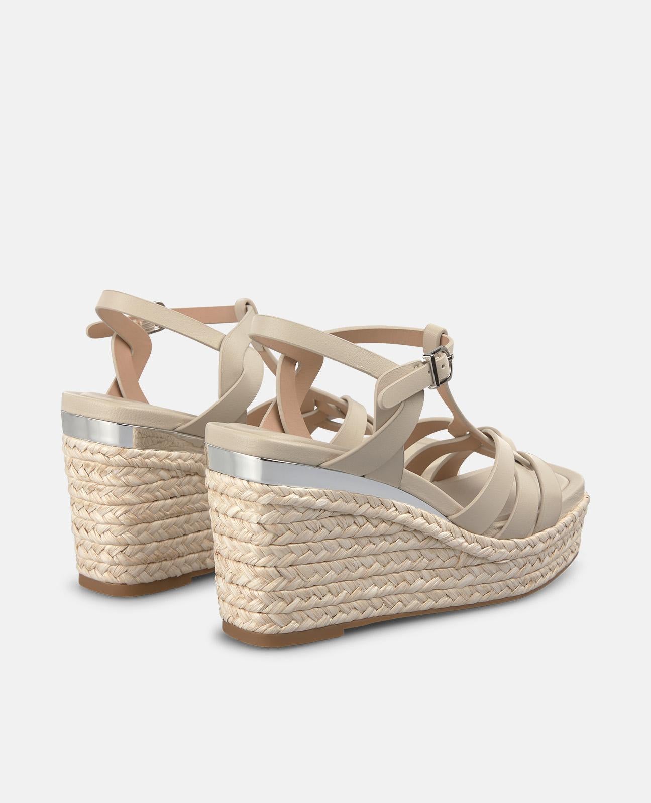 SANDALIA CUÑA ESPARTO MULTIPLE TIRAS