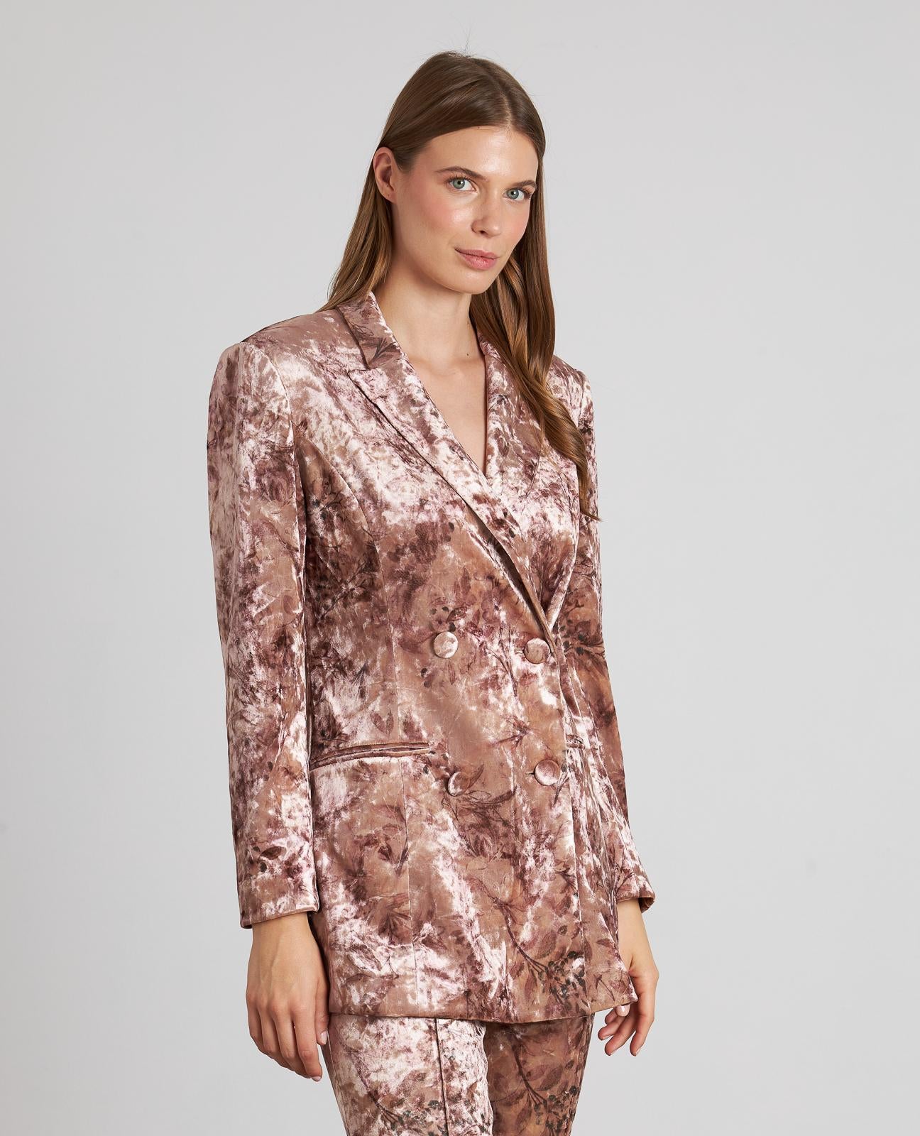 VELVET DOUBLE BREASTED BLAZER