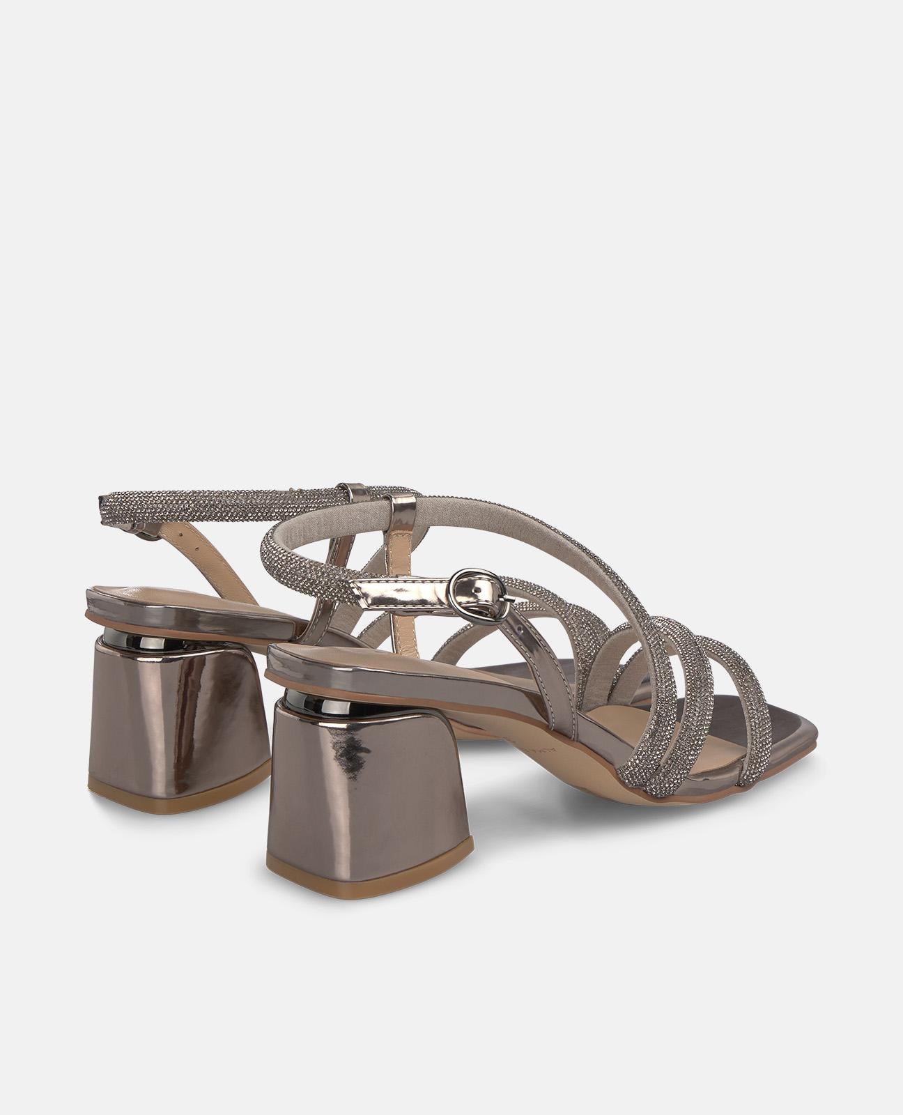 HALF STRAP SANDAL WITH RHINESTONES