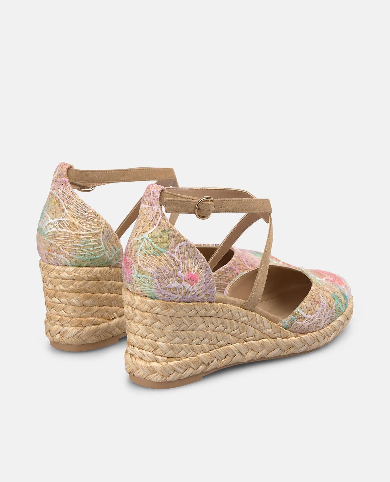 VALENCIAN MID-HEEL FABRIC SANDAL
