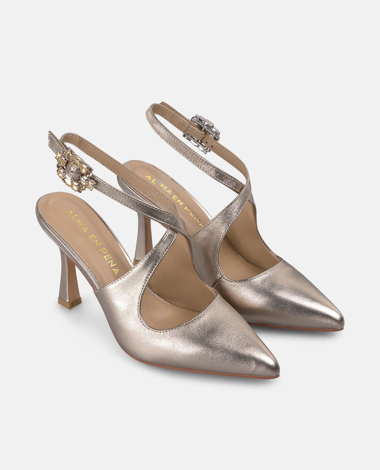 SAPATO DE SALTO ALTO COM TIRA ENTRELAÇADA