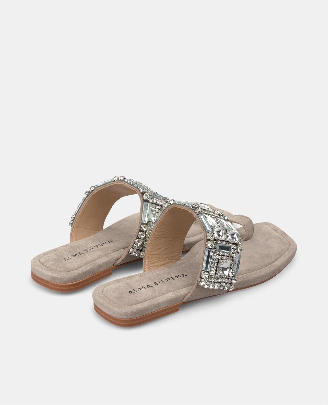 SQUARE TOE BEADED SANDAL