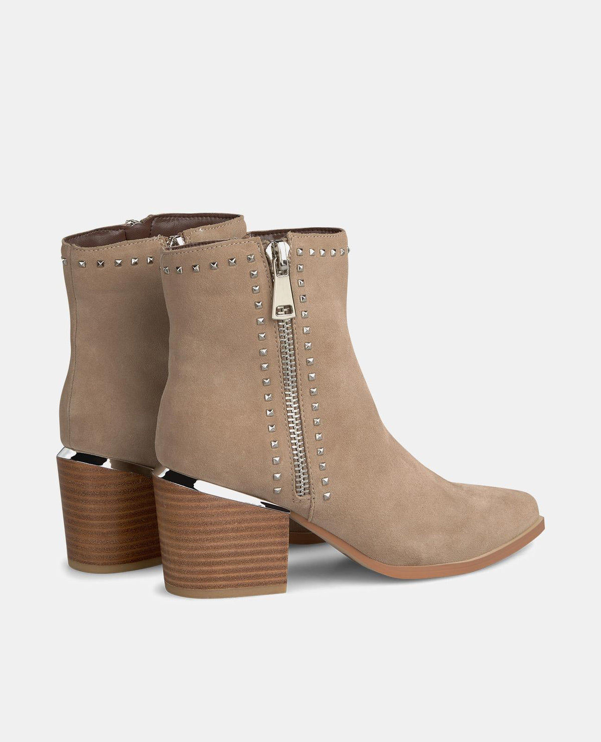 ZIPPER ANKLE BOOTS WITH HEELS