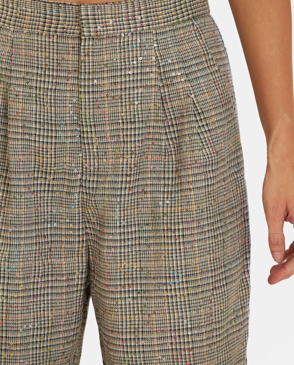 PANTALON À CARREAUX AVEC PAILLETTES