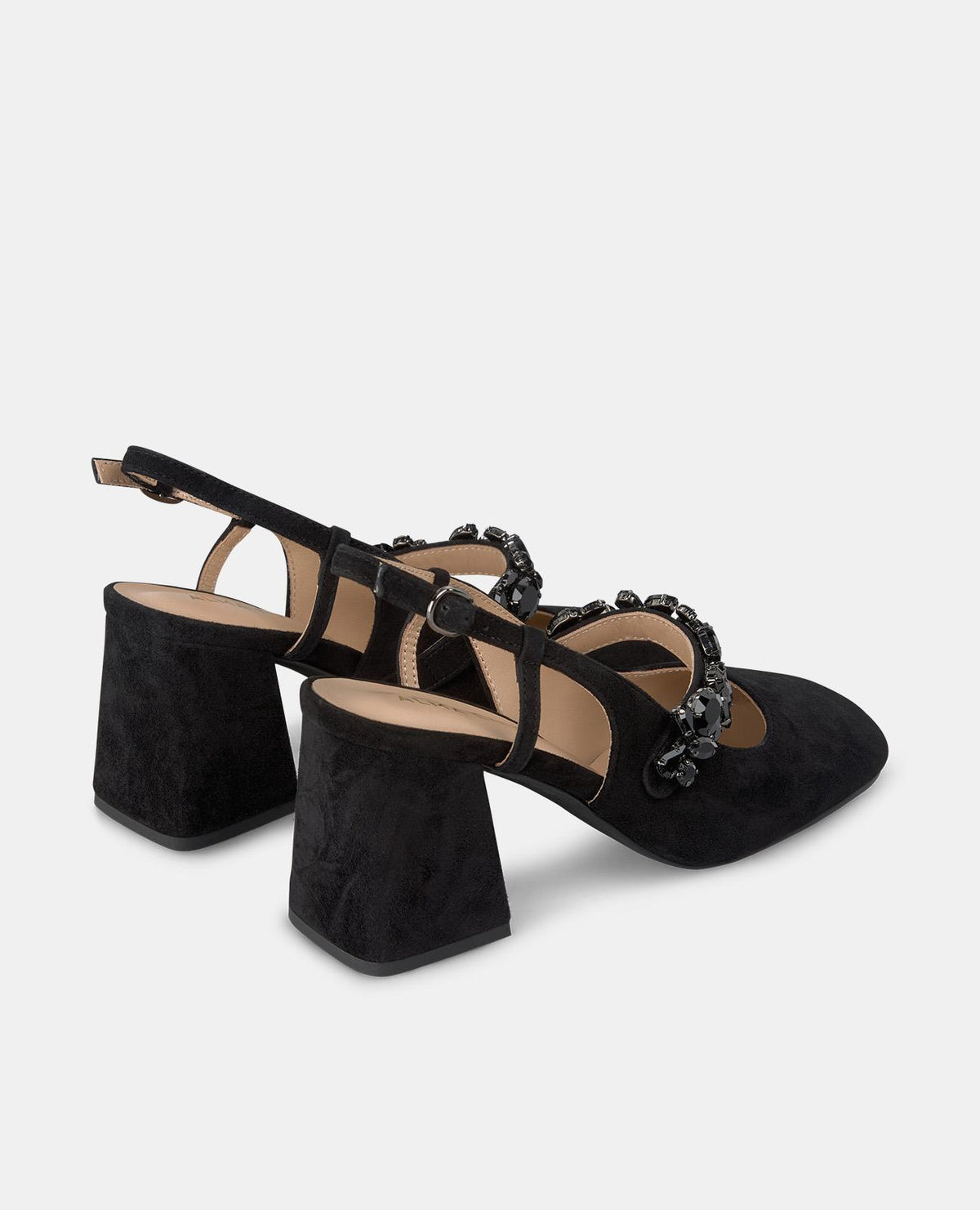 ZAPATO TACÓN TIRA DETALLE PEDRERÍA