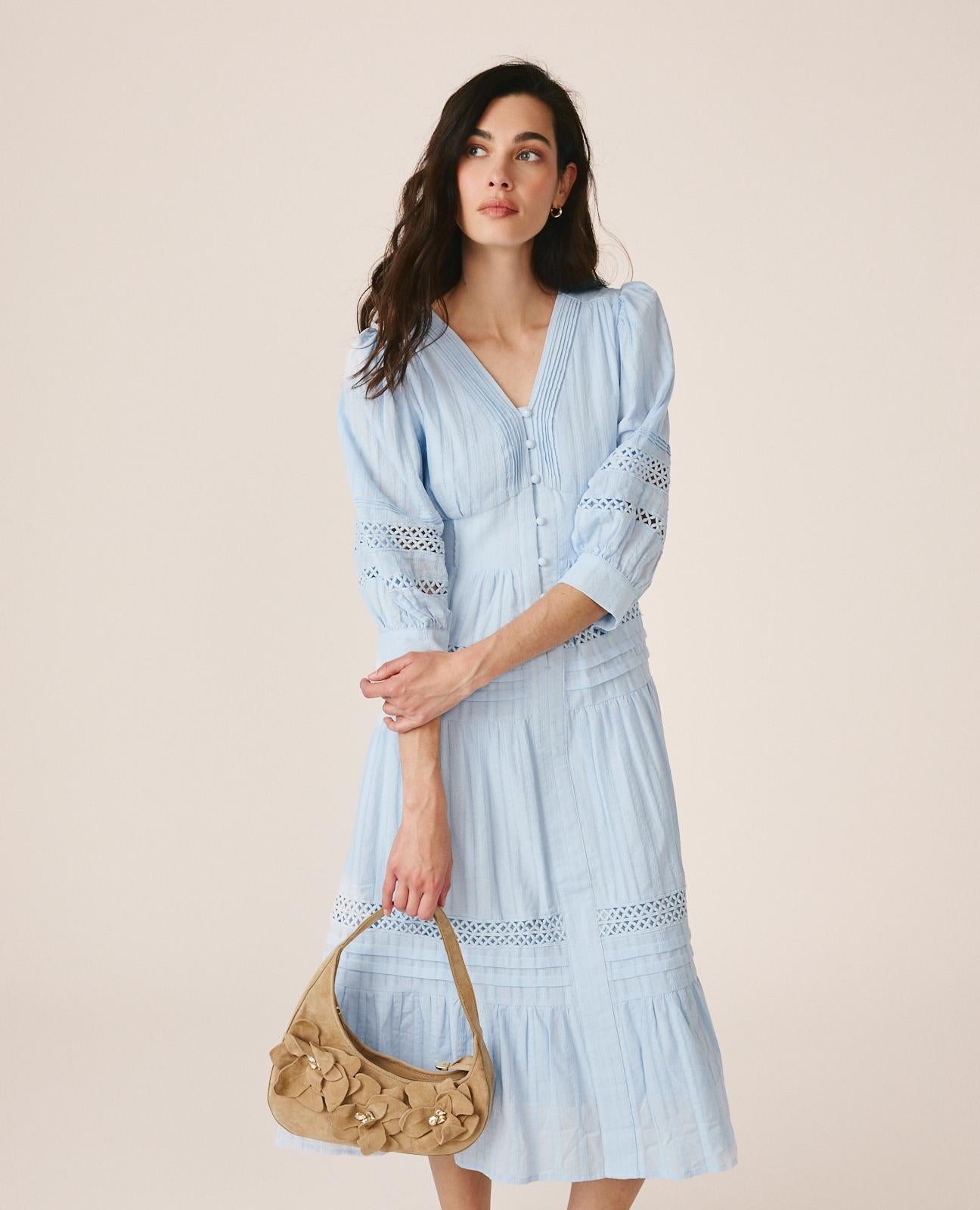 VESTIDO MANGA ABLUSADA
