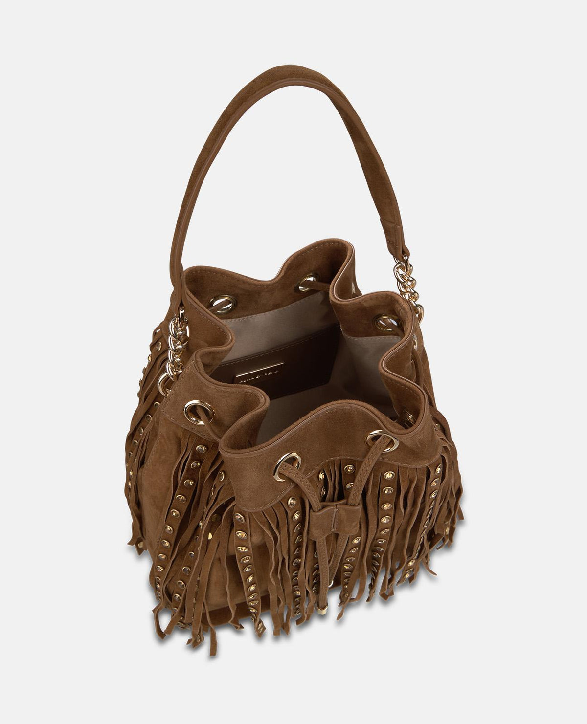 BOLSO BOMBONERA ANTE CON DETALLES METÁLICOS