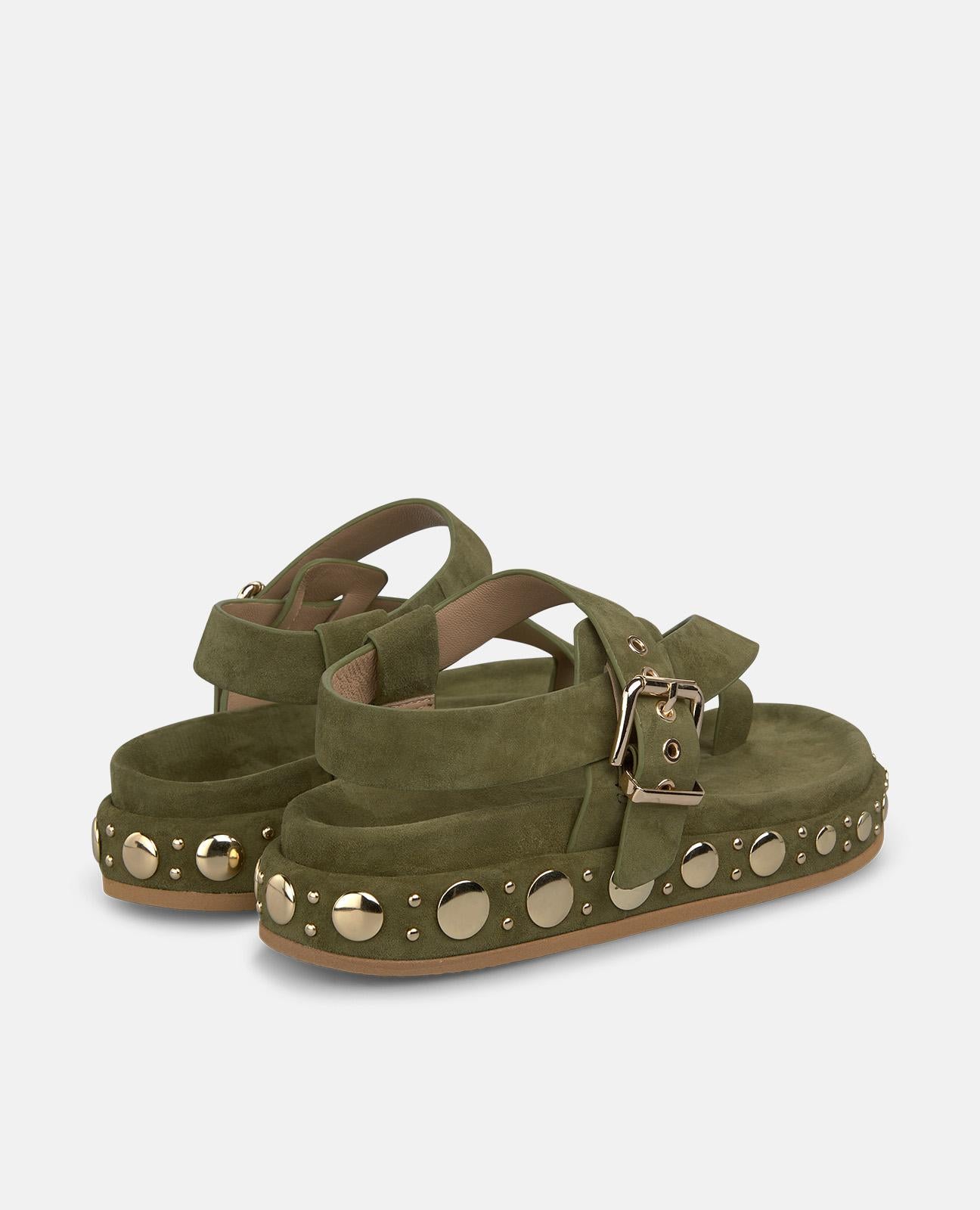 SANDALES À PLATEFORME CLOUÉES MULTICOLORES