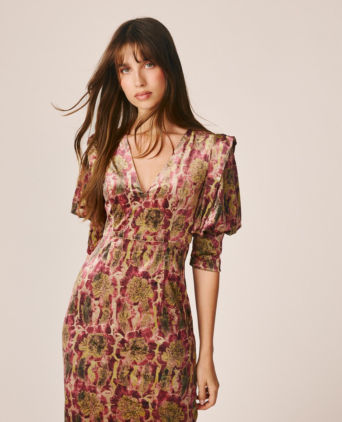 VESTIDO MIDI ESTAMPADO ABSTRACTO