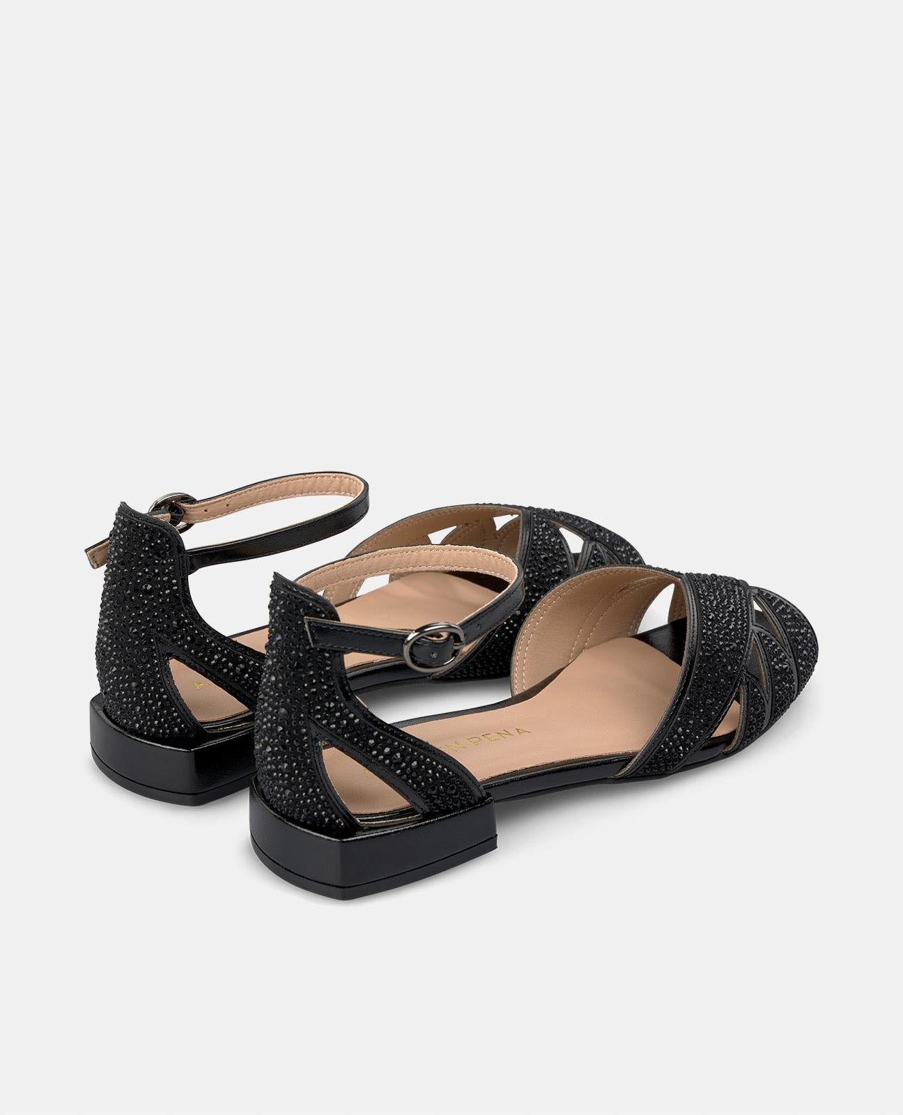 SANDALIA PLANA ABERTURA PEDRERÍA