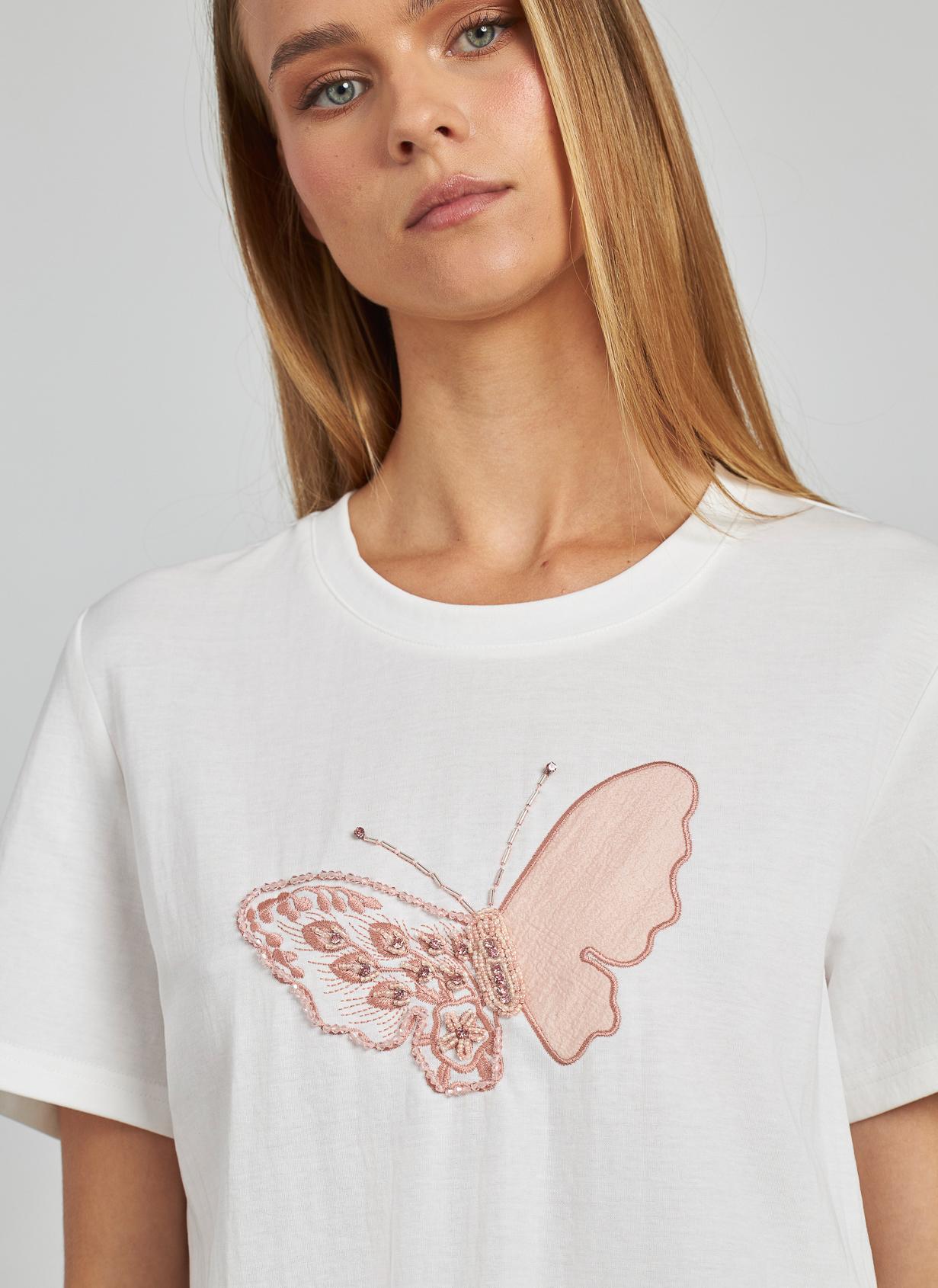EMBROIDERED BUTTERFLY T-SHIRT