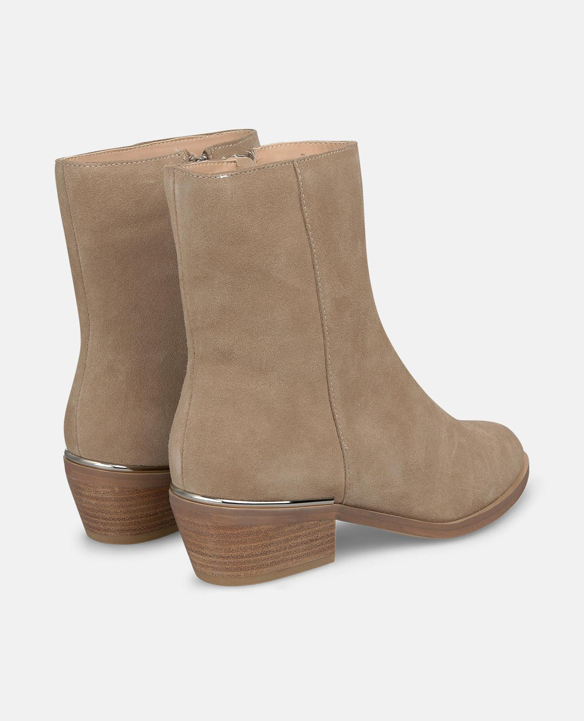 SUEDE ANKLE BOOTS WITH A ZIPPER CLOSURE