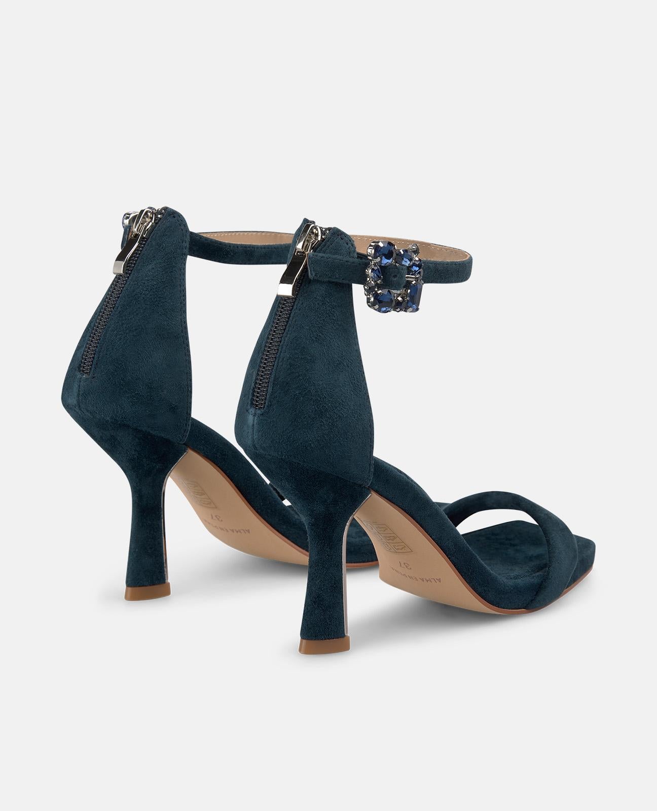 SANDALIA TACON TIRA METALIZADA