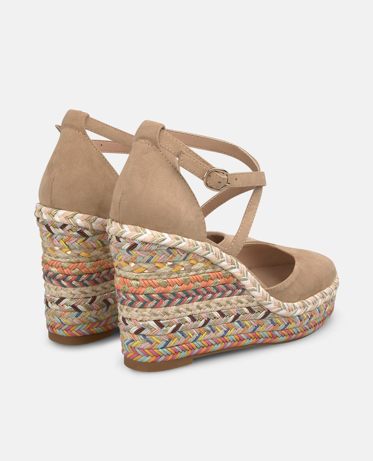 SANDALIA VALENCIANA TELA ALTURA ALTA