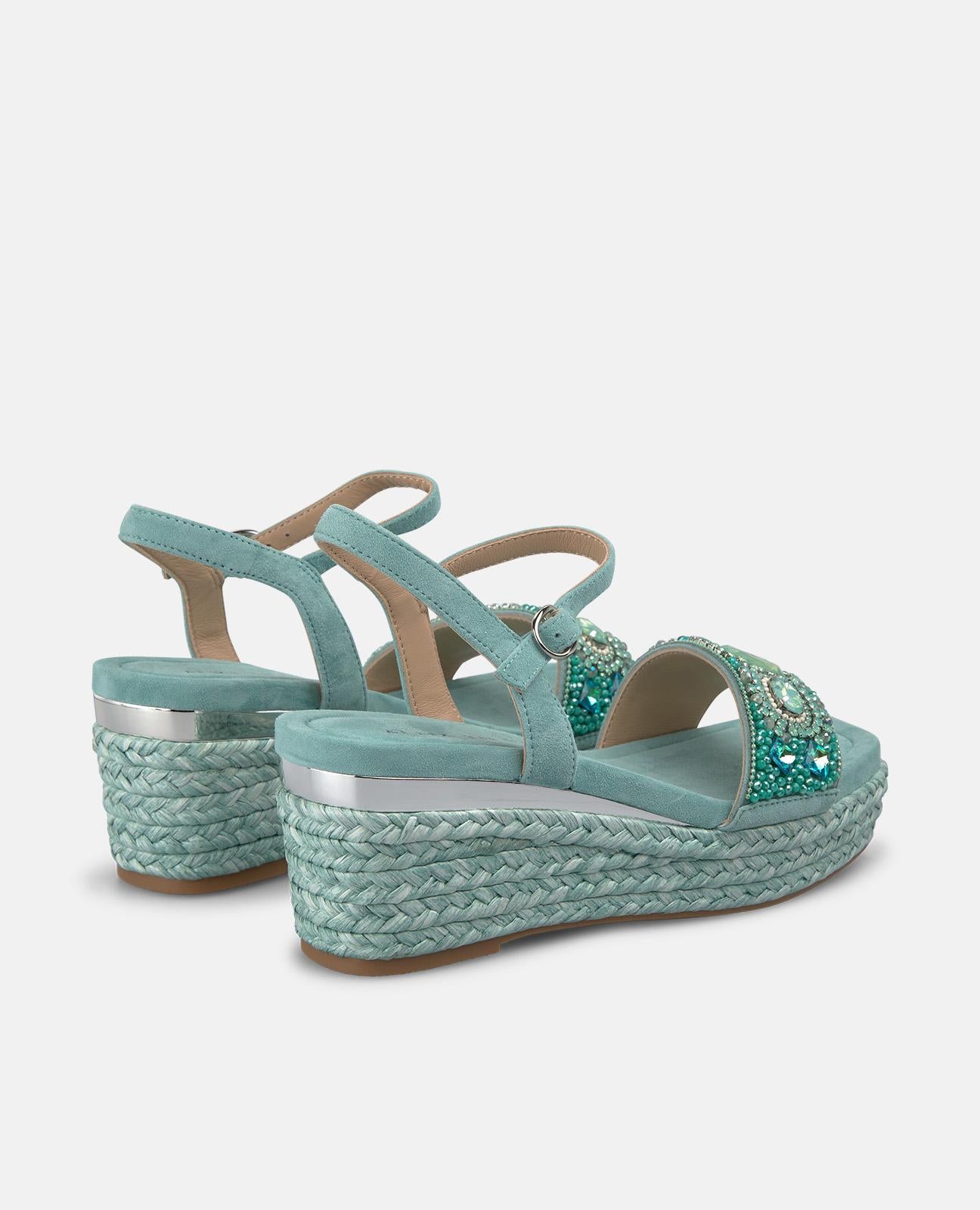 SANDALIA DE ESPARTO TIRA FRONTAL ABALORIOS