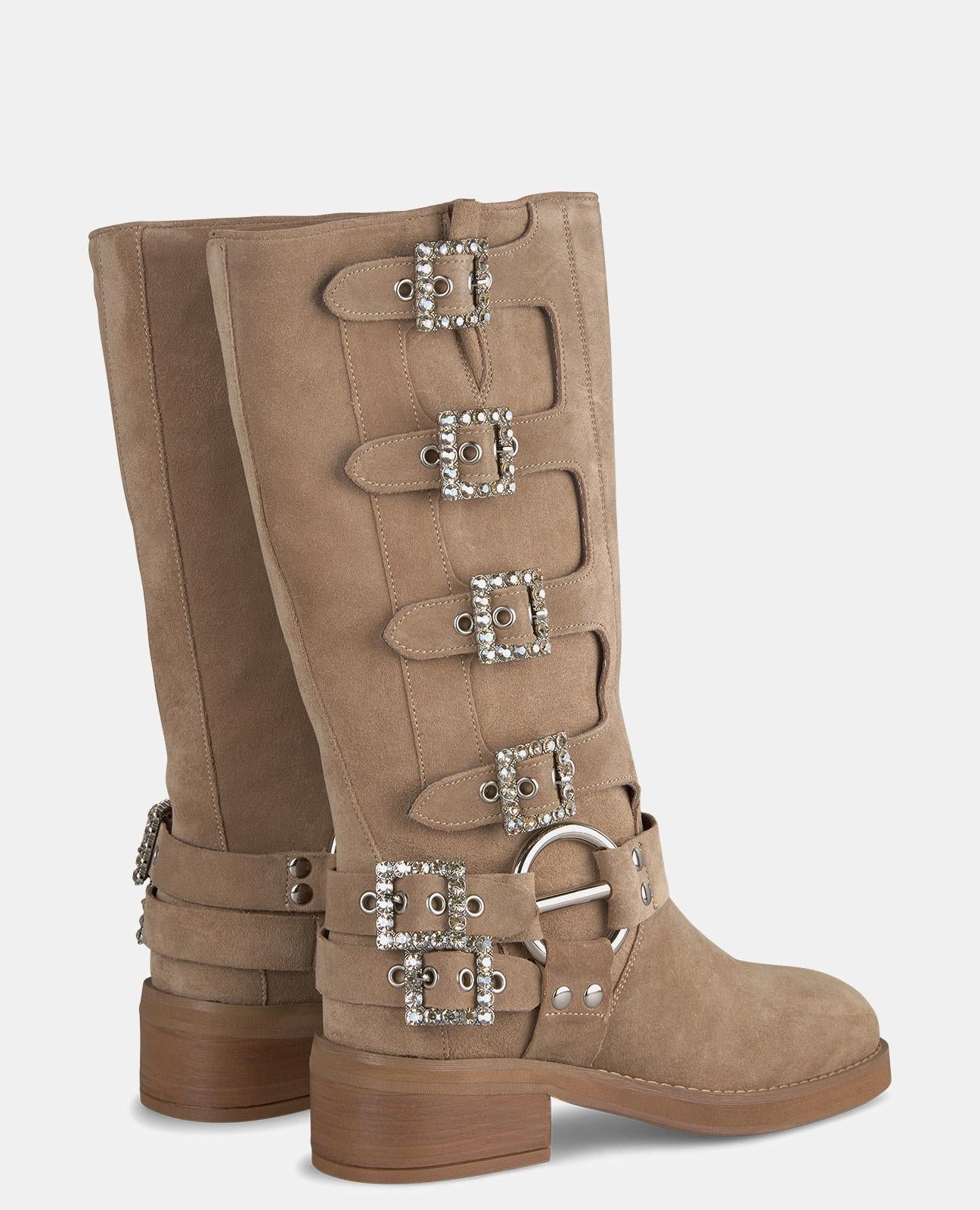 BIKERSTIEFEL MIT STRASSSTEINEN