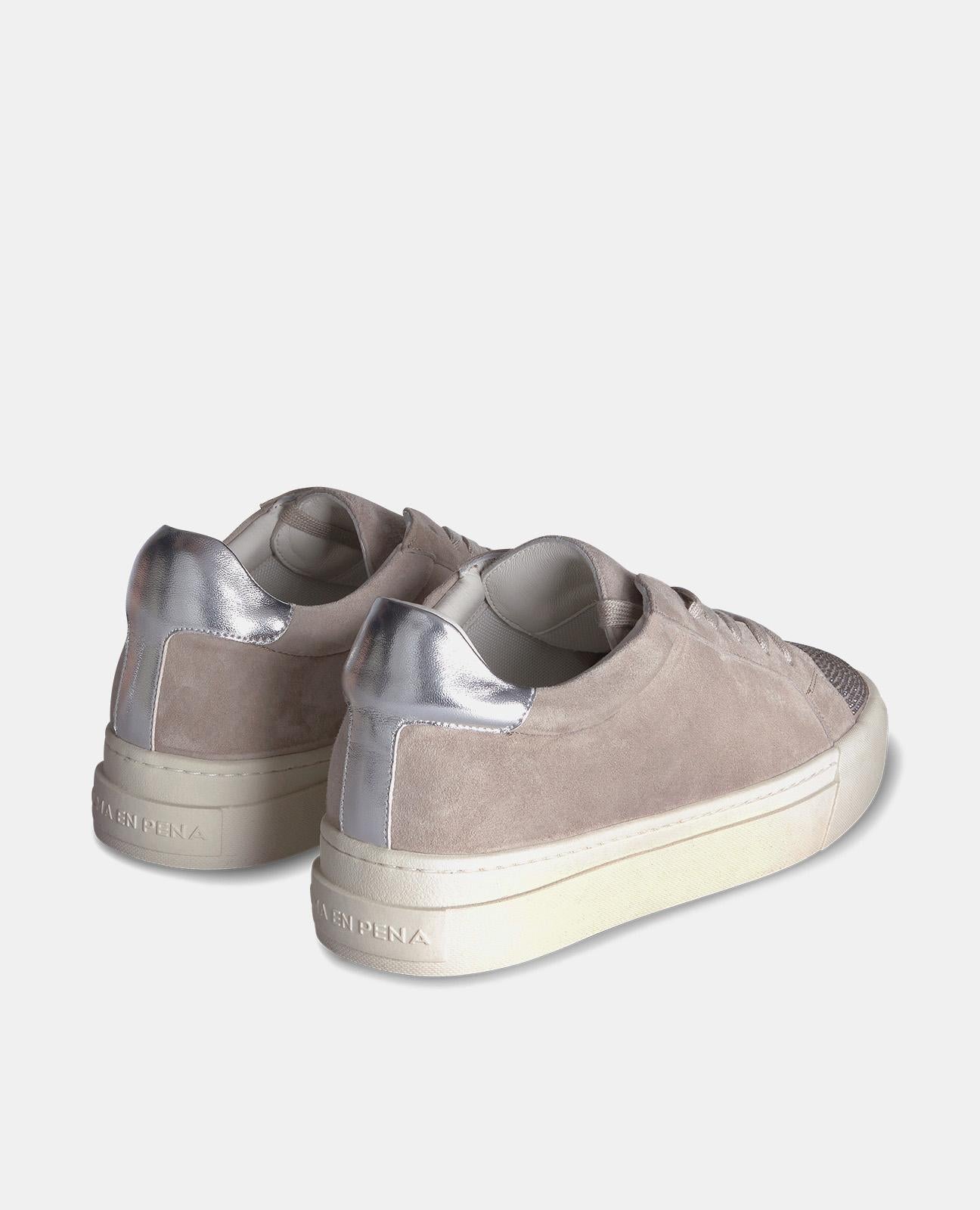 SNEAKER WITH RHINESTONE TOE CAP