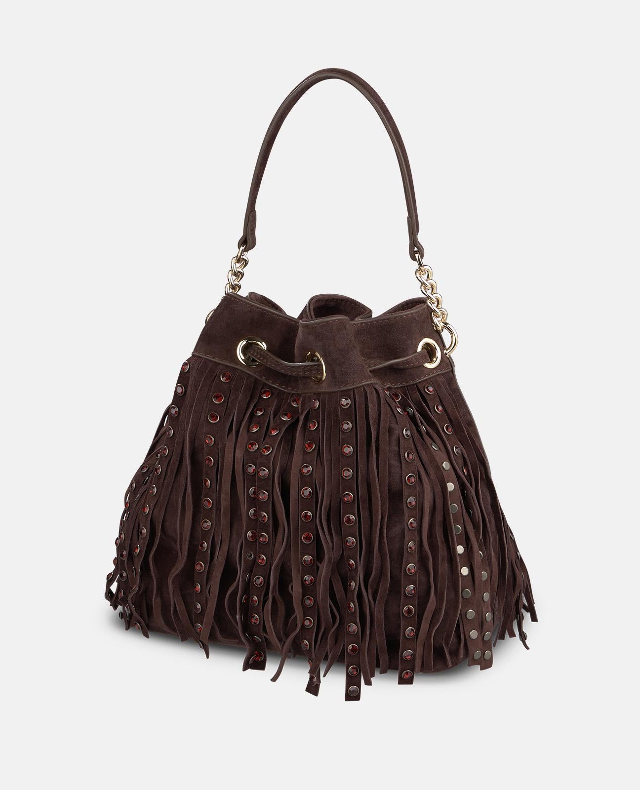 BOLSO BOMBONERA ANTE CON DETALLES METÁLICOS