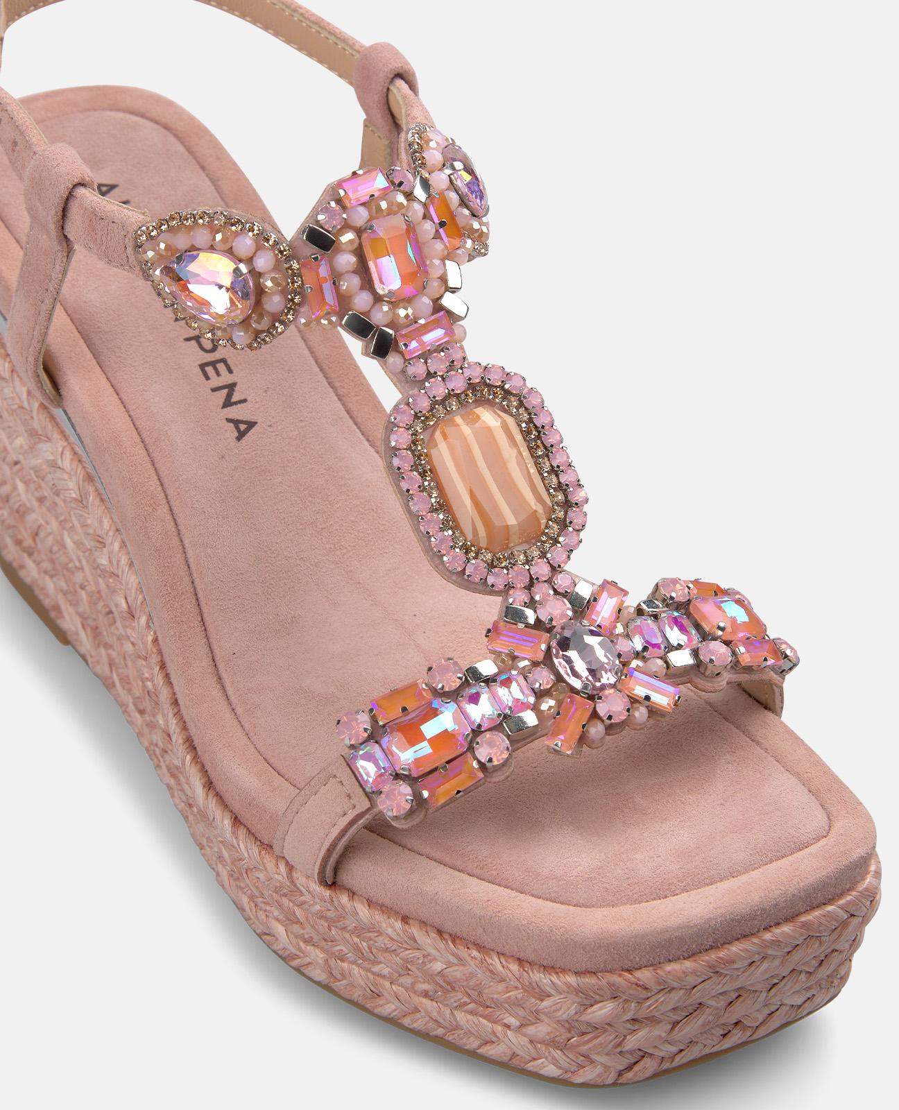 SANDALIA CUÑA ESPARTO TIRA EN T