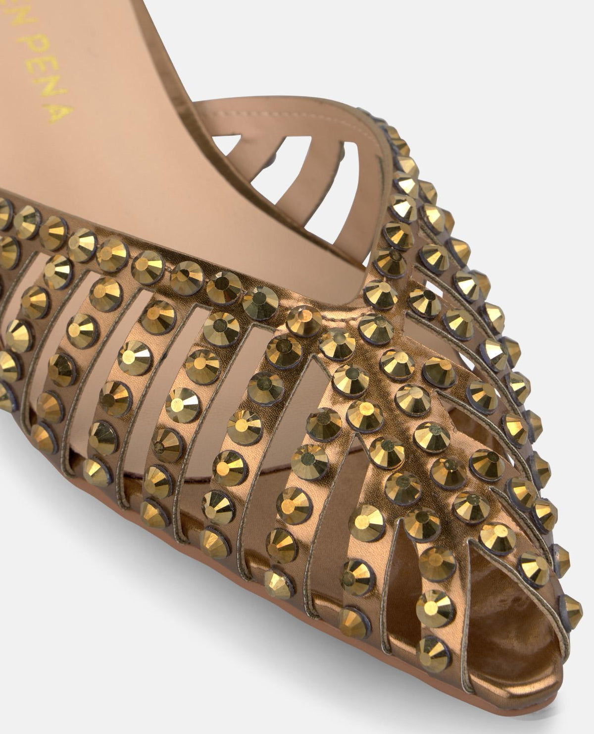 OPEN-HEEL MULE WITH MESH DETAIL