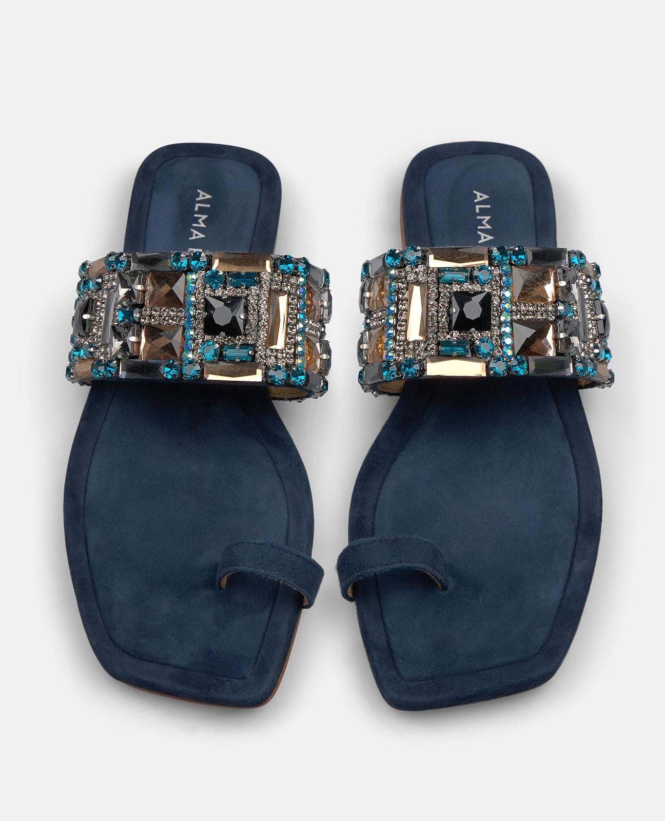 SQUARE TOE BEADED SANDAL
