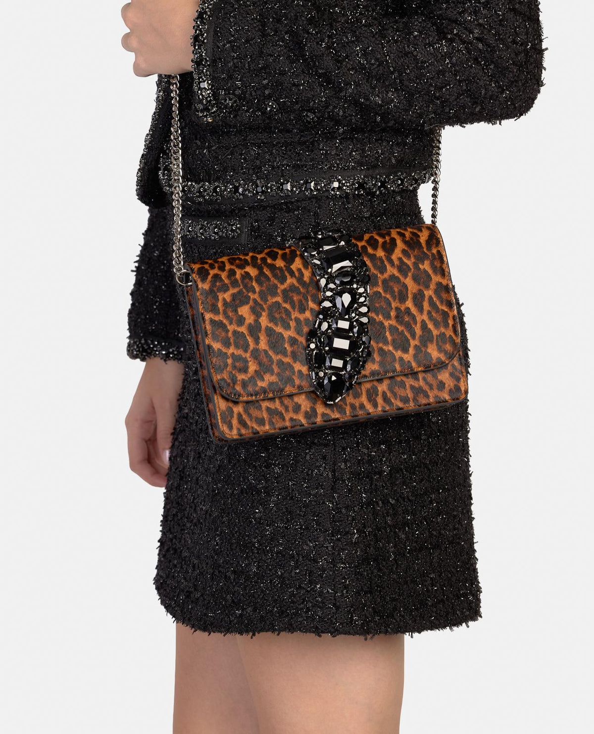 BORSA A TRACOLLA CON RIBBETTO SERPENTE
