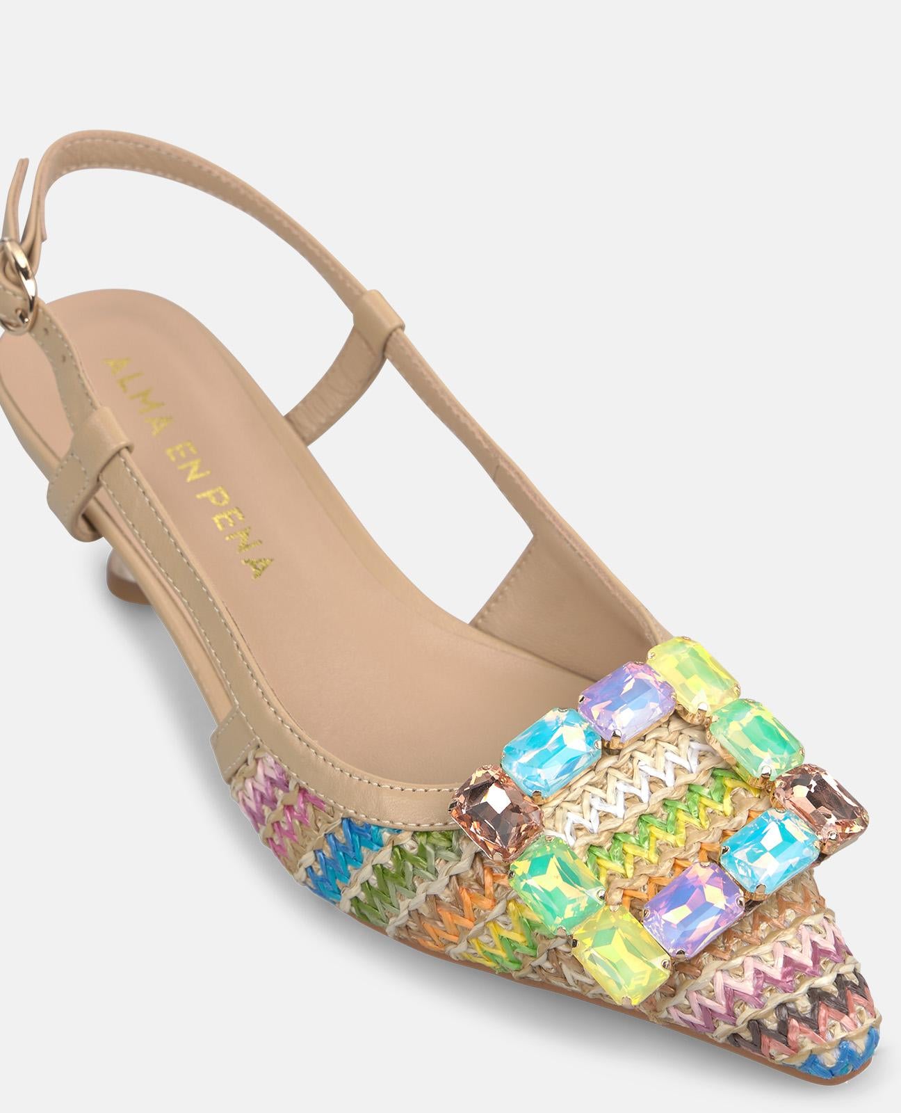 ZAPATO DESTALONADO EN RAFIA