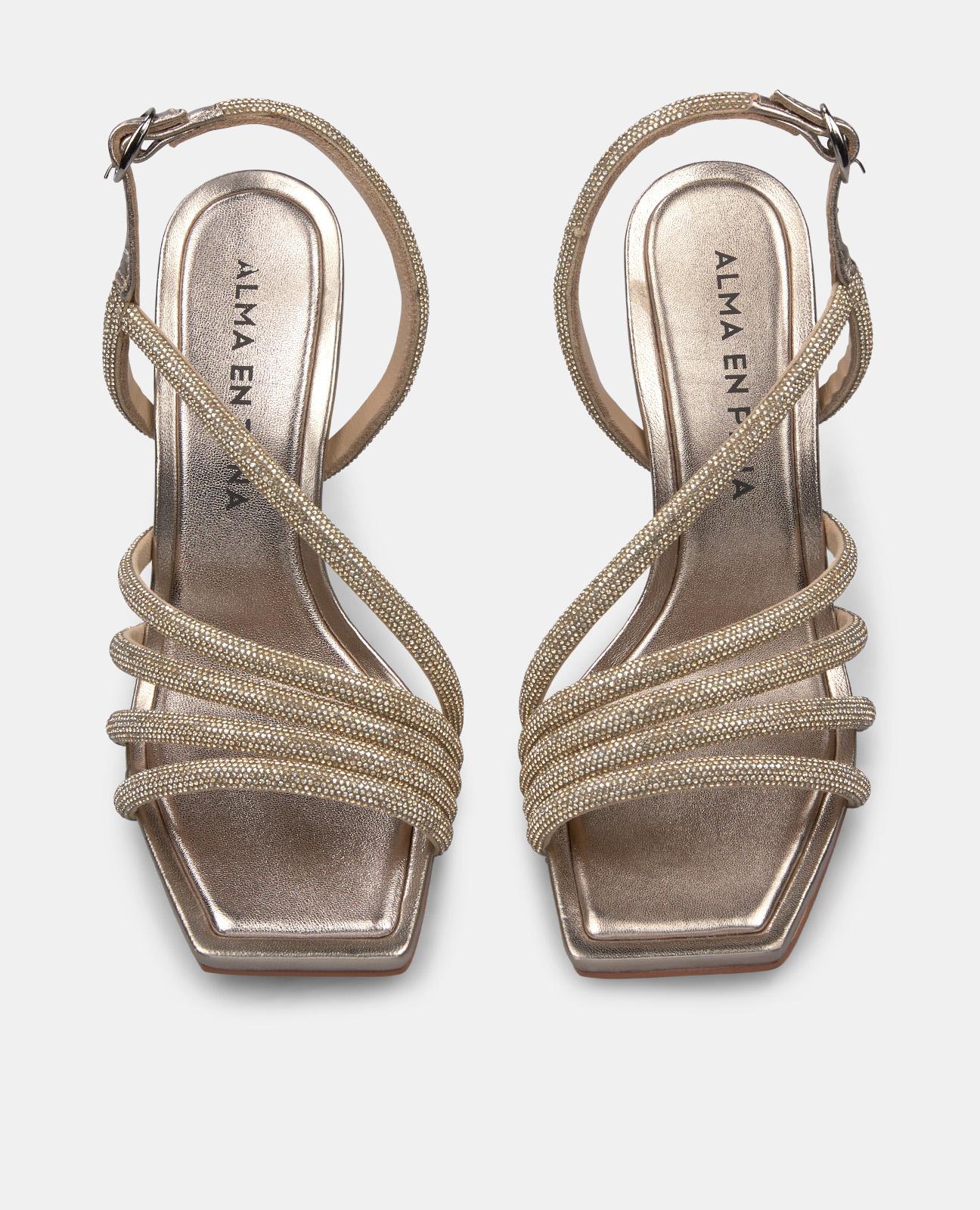 SANDALE À LANIÈRES CROISÉES AVEC STRASS