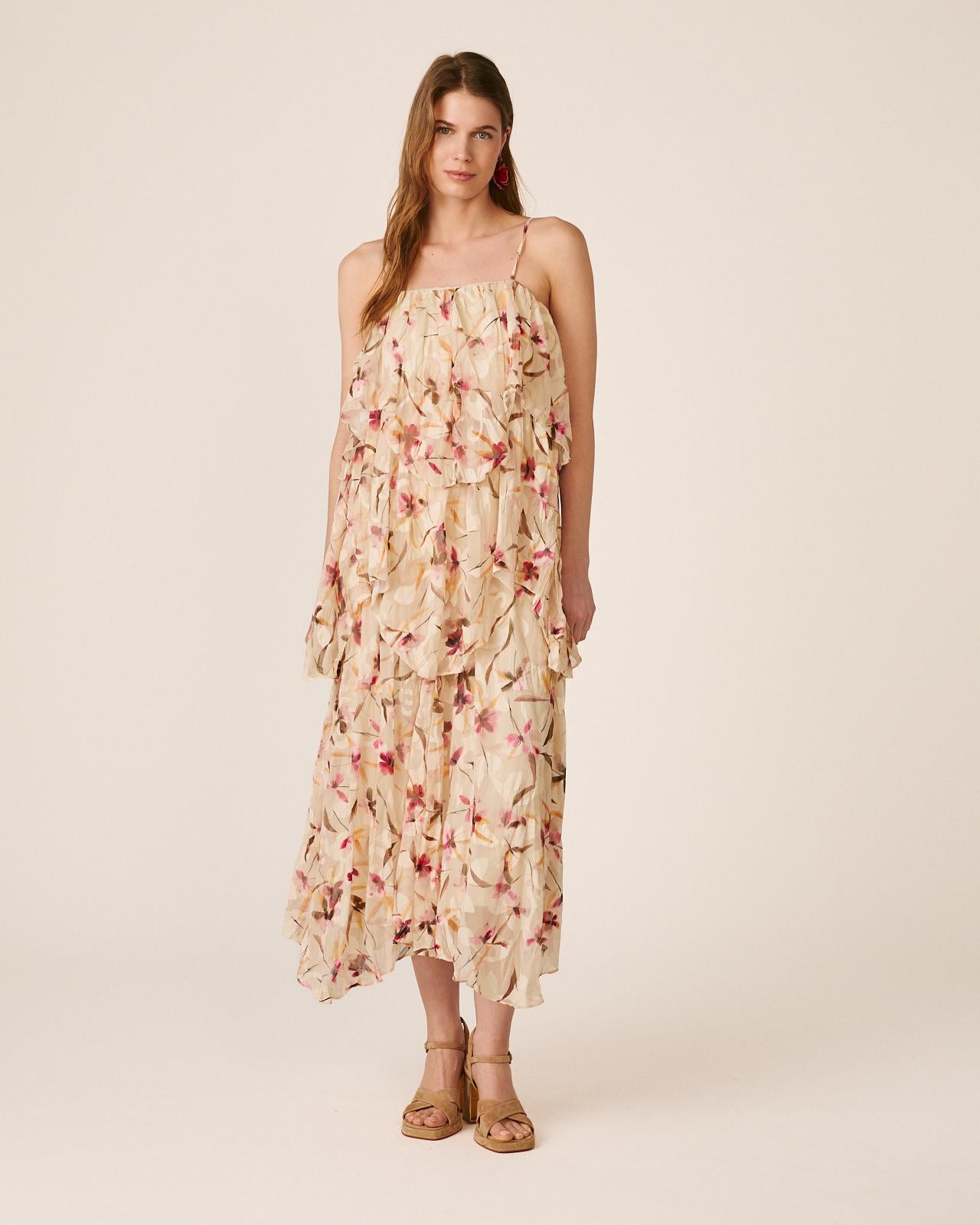 VESTIDO DE GASA FLORAL