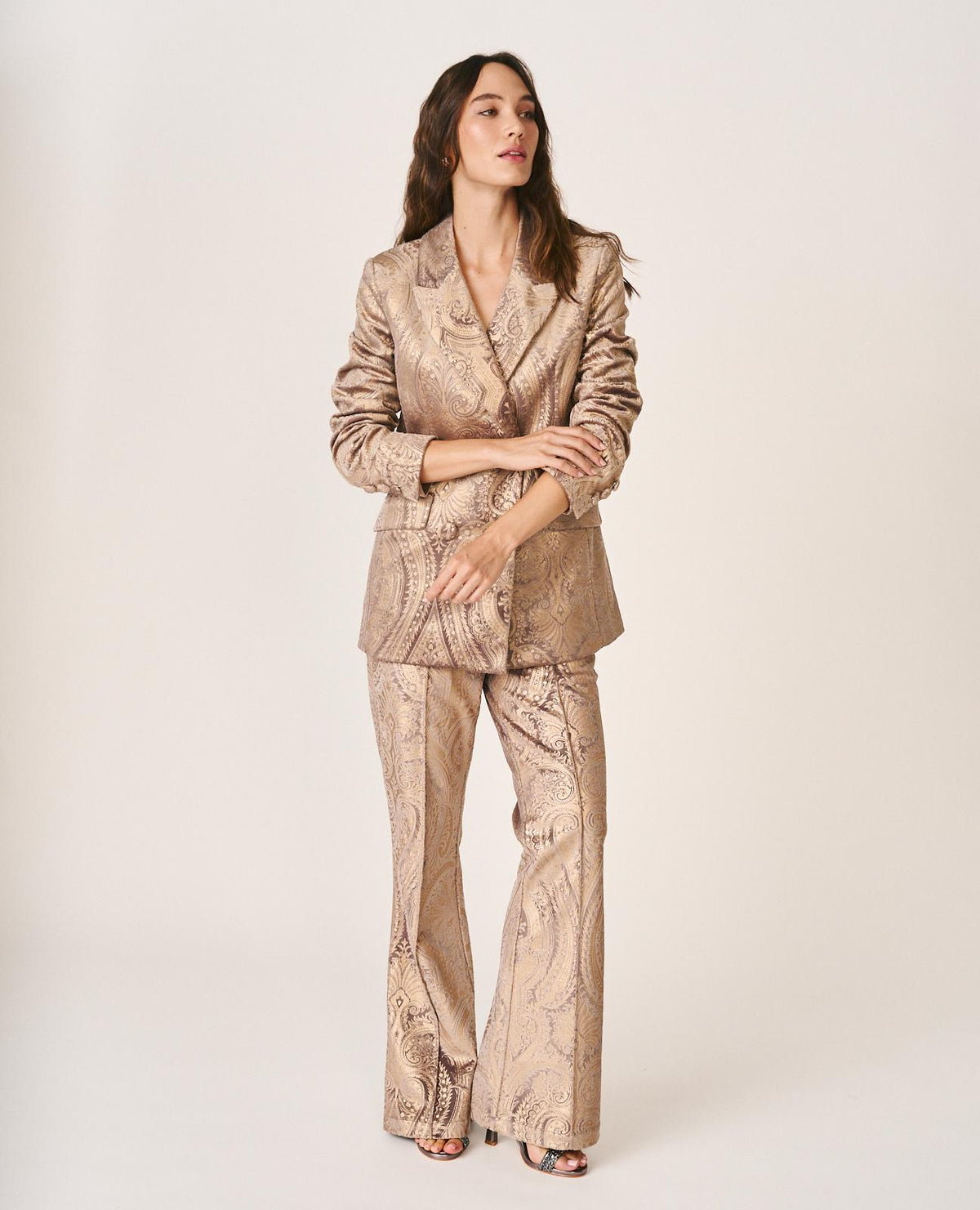 BLAZER METALLIZZATO CON MOTIVO PAISLEY