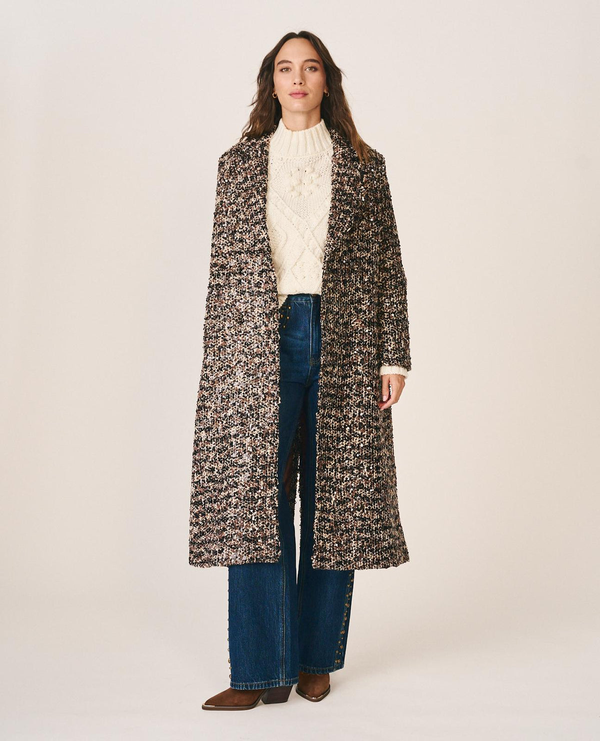 CAPPOTTO IN TWEED CON PAILLETTES