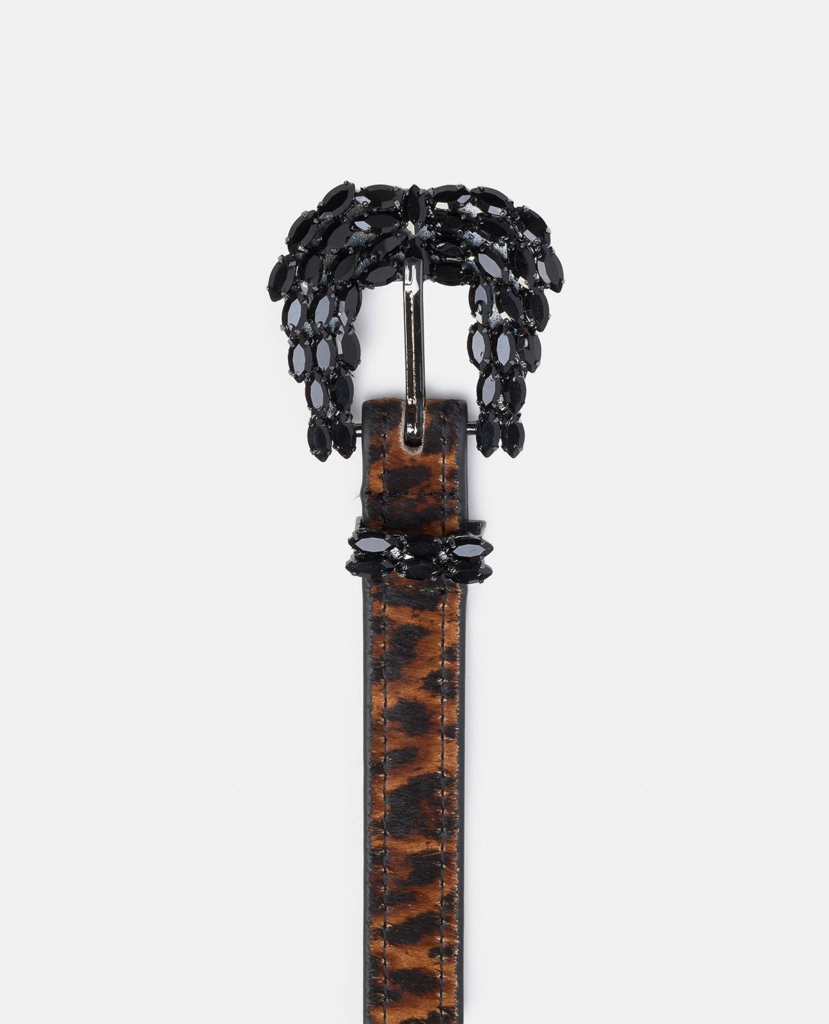 PRINTED BELT WITH JEWELED BUCKLE