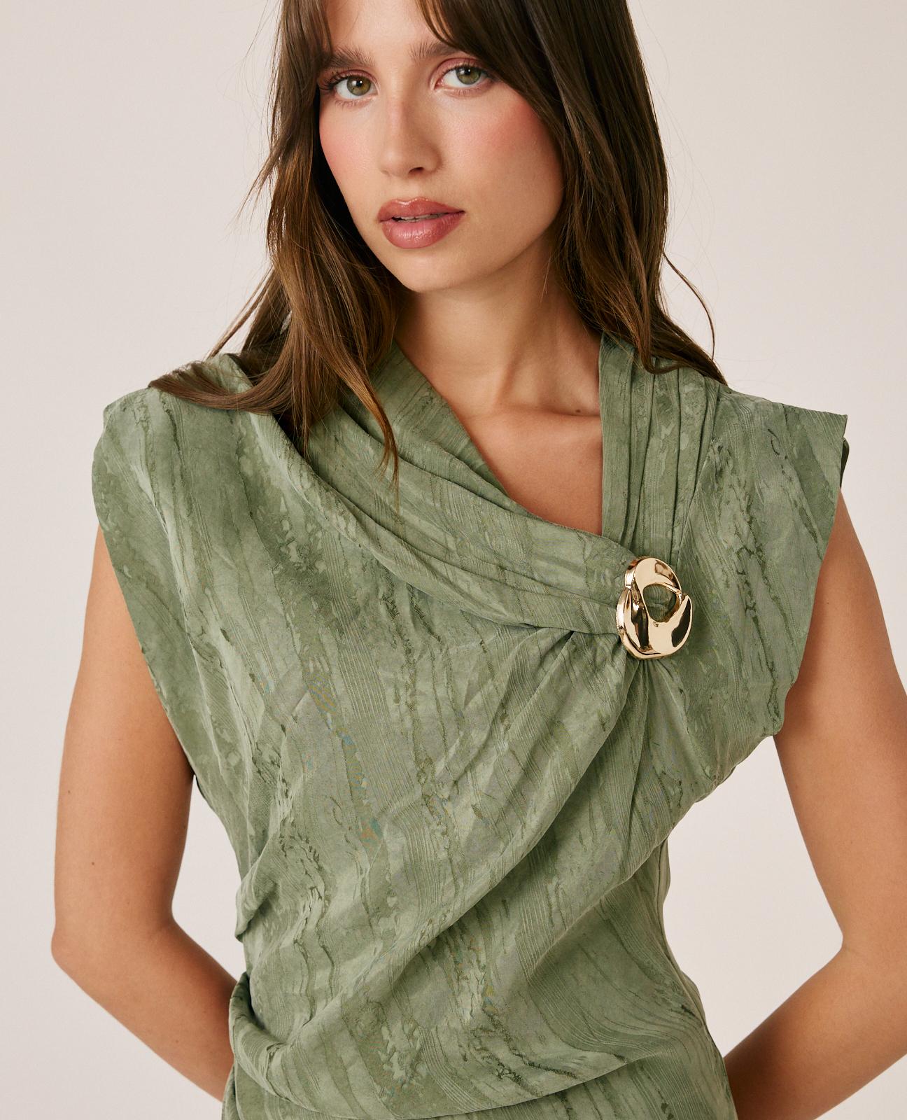 VESTIDO MIDI JACQUARD MOIRÉ