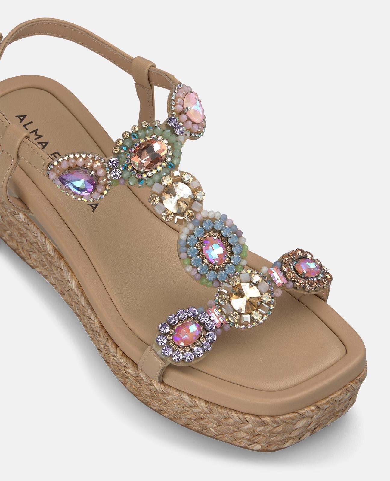 Sandália com strass circular