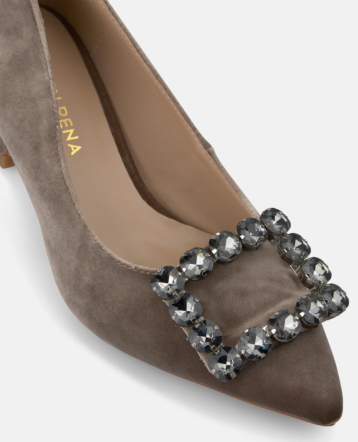 SCARPA CON TACCO IN VELLUTO CON DECORAZIONE