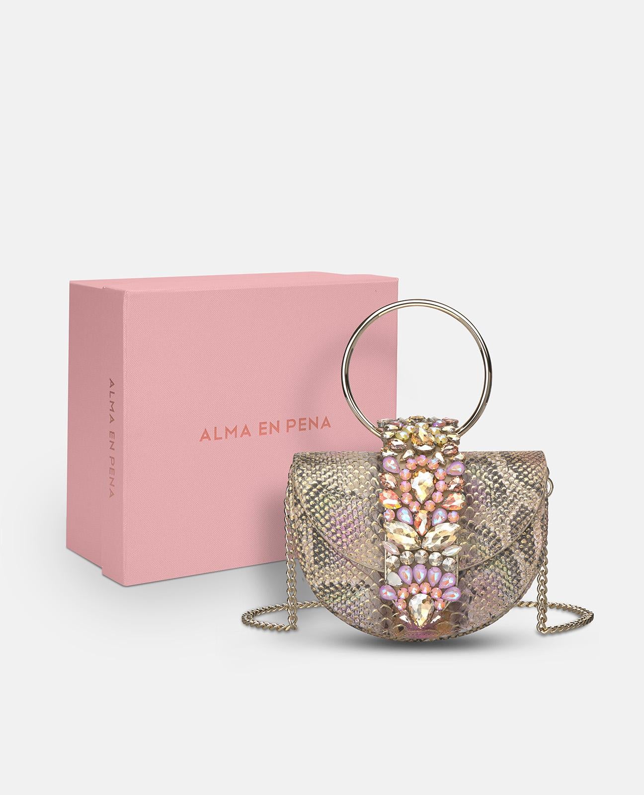 JEWELED HALF MOON BAG