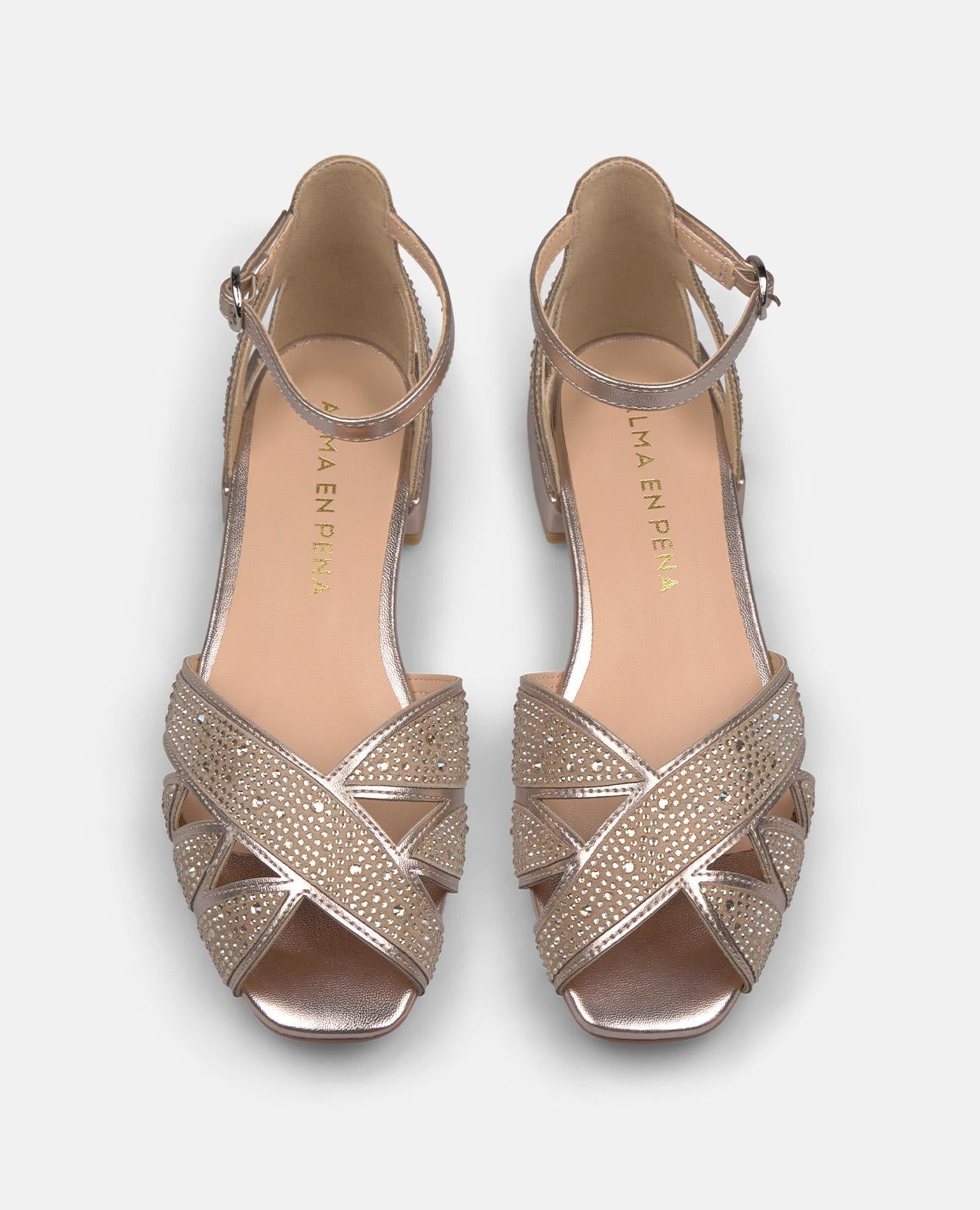 SANDALIA PLANA ABERTURA PEDRERÍA