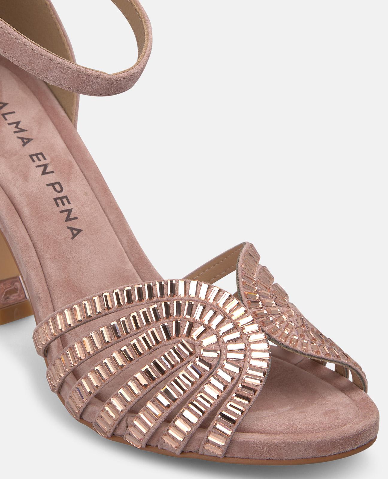 METALLIC MESH HEELED SANDALS