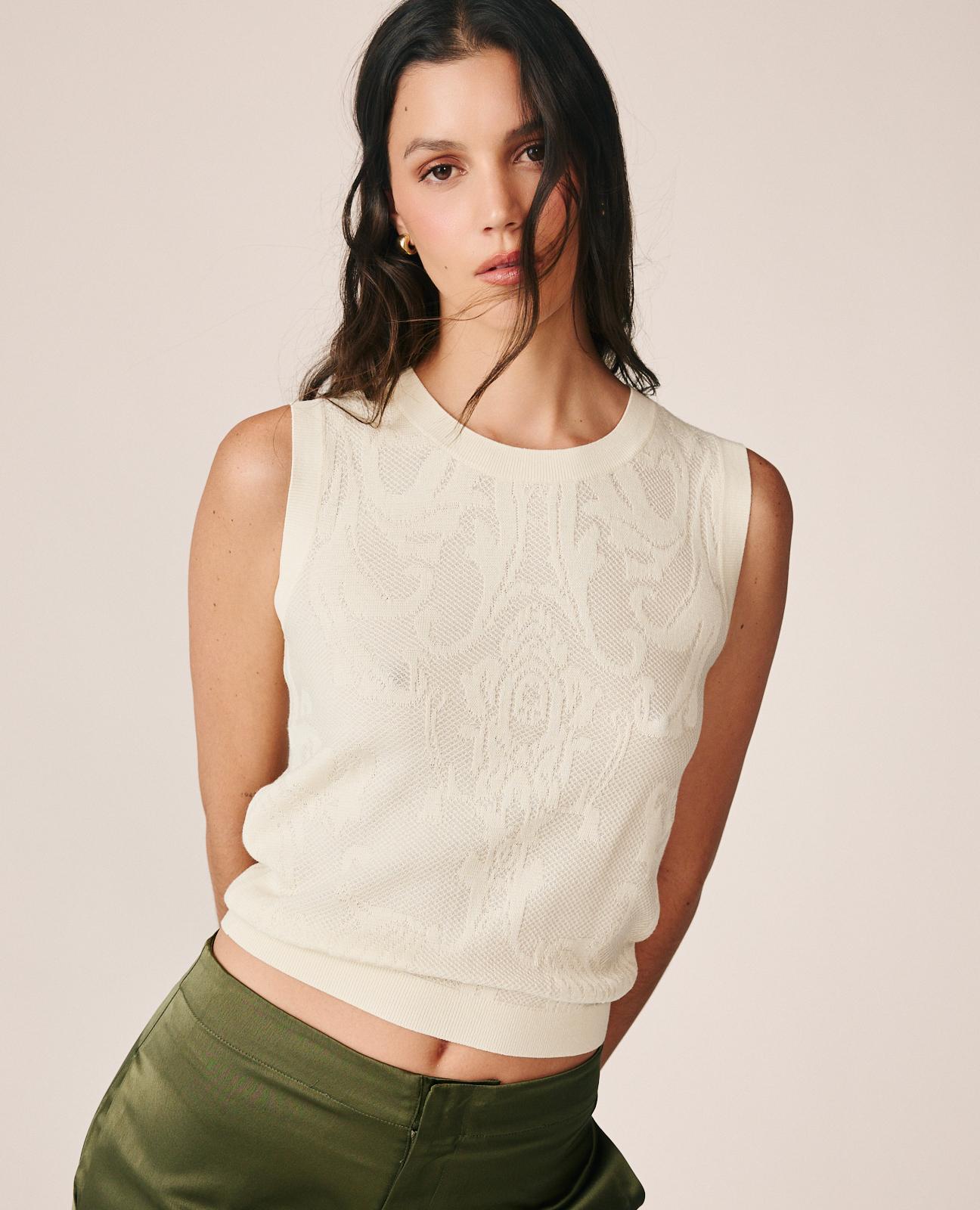 CHALECO PUNTO JACQUARD ARABESCOS